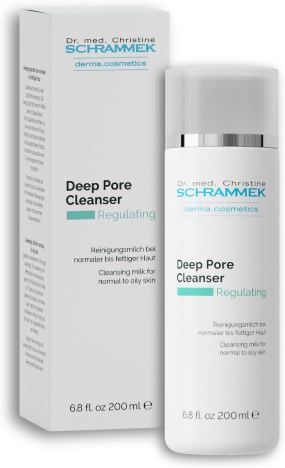 Deep Pore Cleanser (6.8 fl oz) - Cleansing Milk for Normal Skin - Makeup Removal - Face Wash & Cleanser – No Parabens - Skin Care - Dr Schrammek