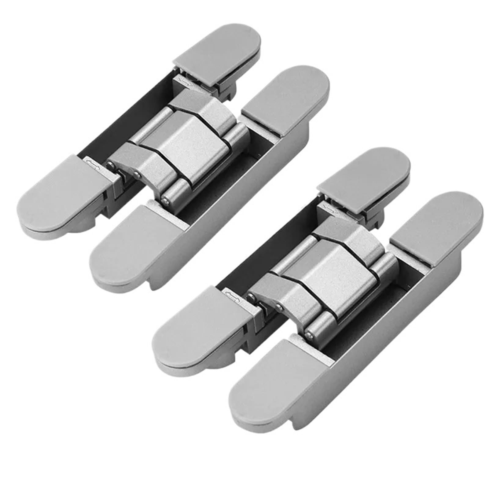 2PCS 40/80KG Weight Wooden Door 180Degrees Hidden Hinge(80KG-Silver)
