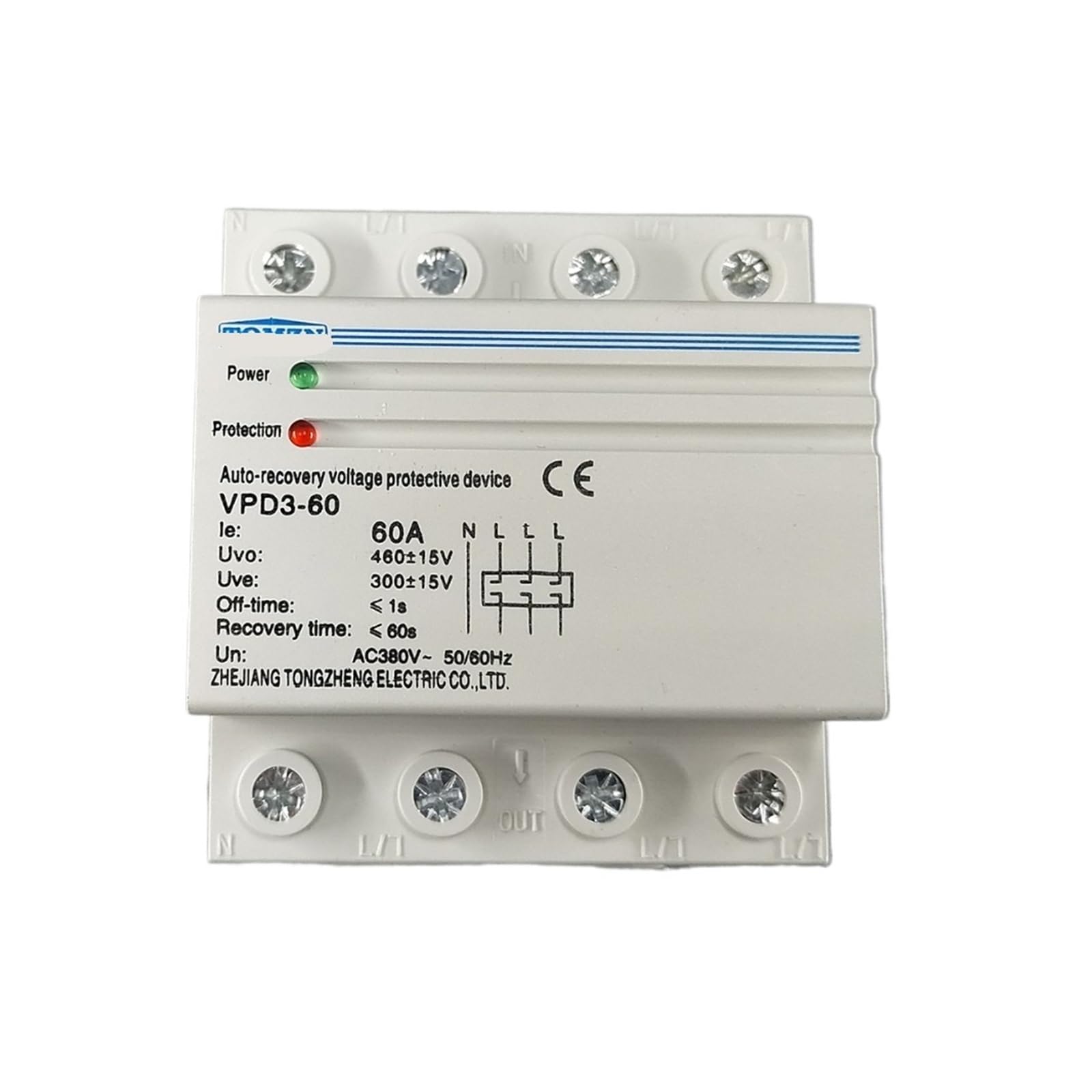 YFHGULBTK 60A 380V~ Three-Phase Four-Wire Rail Automatic Recovery reconnection overvoltage and undervoltage Protection Relay
