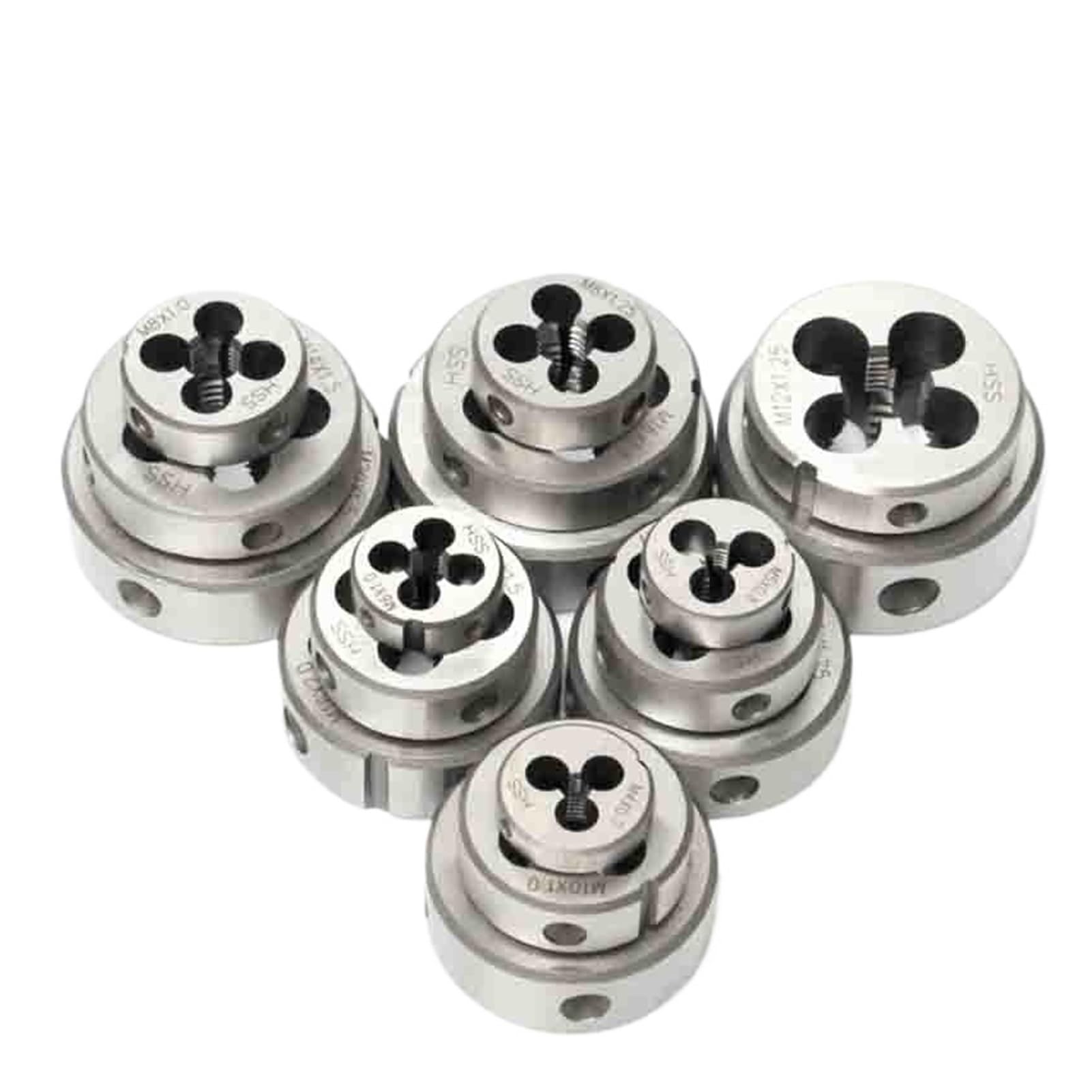 Troquel de roscar a derechas para roscar a máquina HSS-CO M35 8% Cobalto Rosca Redonda Mano Derecha Externa for Acero Inoxidable M6 a M33(5 Pcs Hss-co,M10x1)