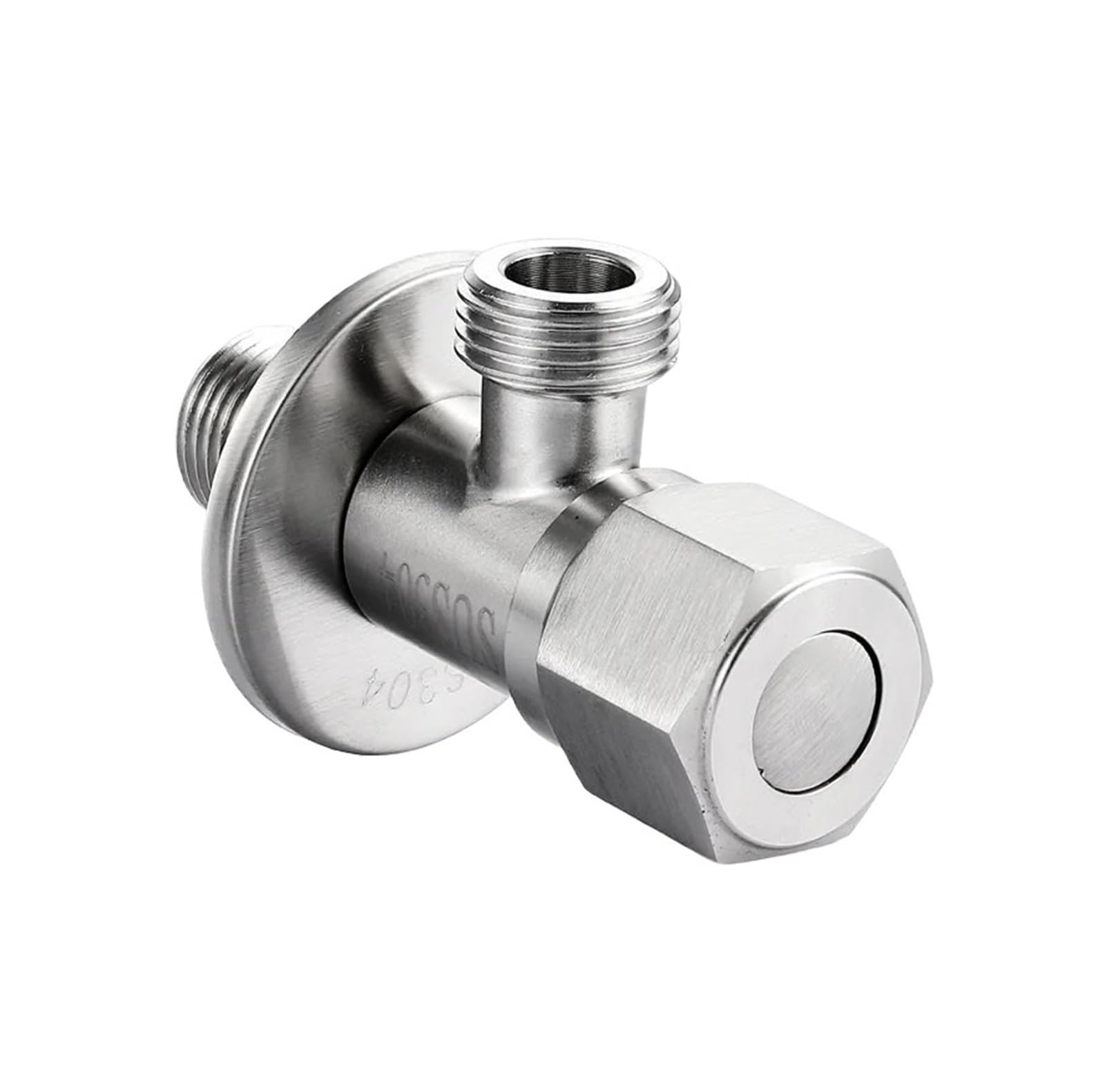 tap Angle Valve, Stainless Steel Angle Valve Inlet Bathroom Single & Double Outlet G1/2 Water Stop Toilet Kitchen(H)(Y)
