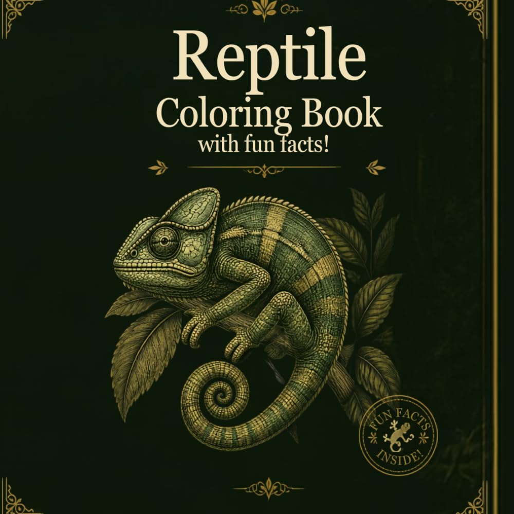 Reptiles Coloring Book with Fun Facts