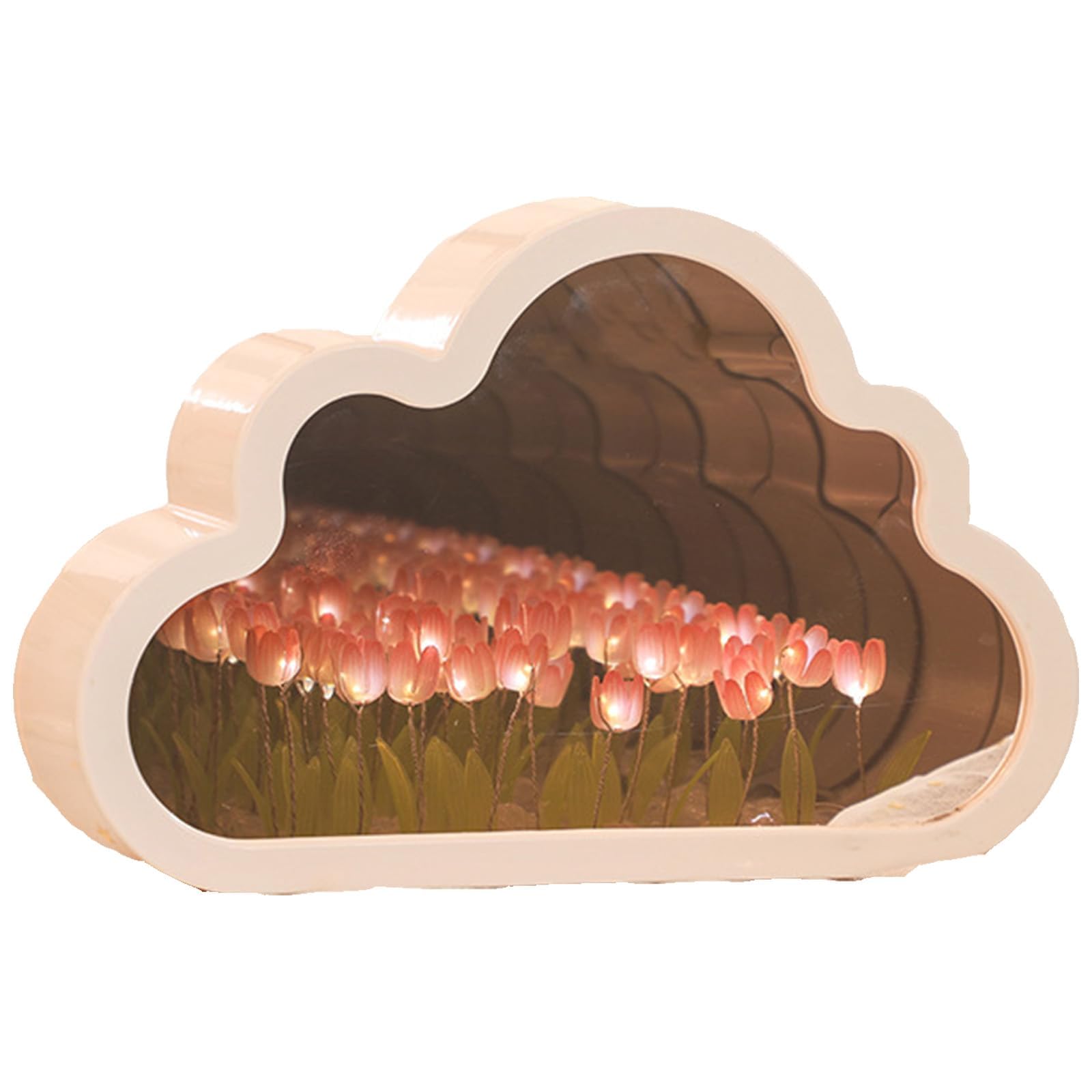 Forever Cloud Mirror Tulips, Cloud Lights, Cloud Tulip Lamp, Pink Mood Lights for Couple Friends Gift, Romantic Atmosphere, Relaxation
