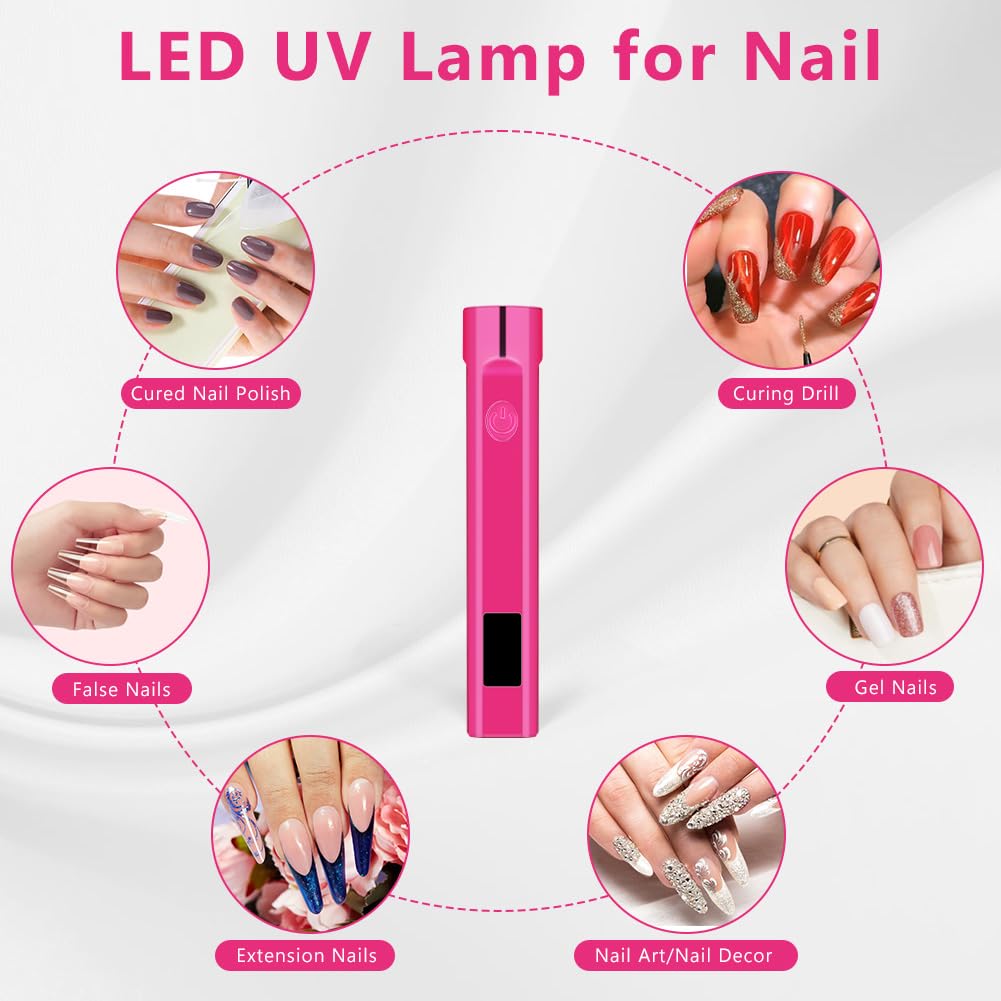LOPHE Lámpara de Uñas UV de Mano, Secador de Uñas Portátil USB, Recargable Mini Lámpara de Uñas Led UV, Lampara UV LED Uñas Regalo para Salón de Bricolaje en Casa para Mujeres, Colorido Morado