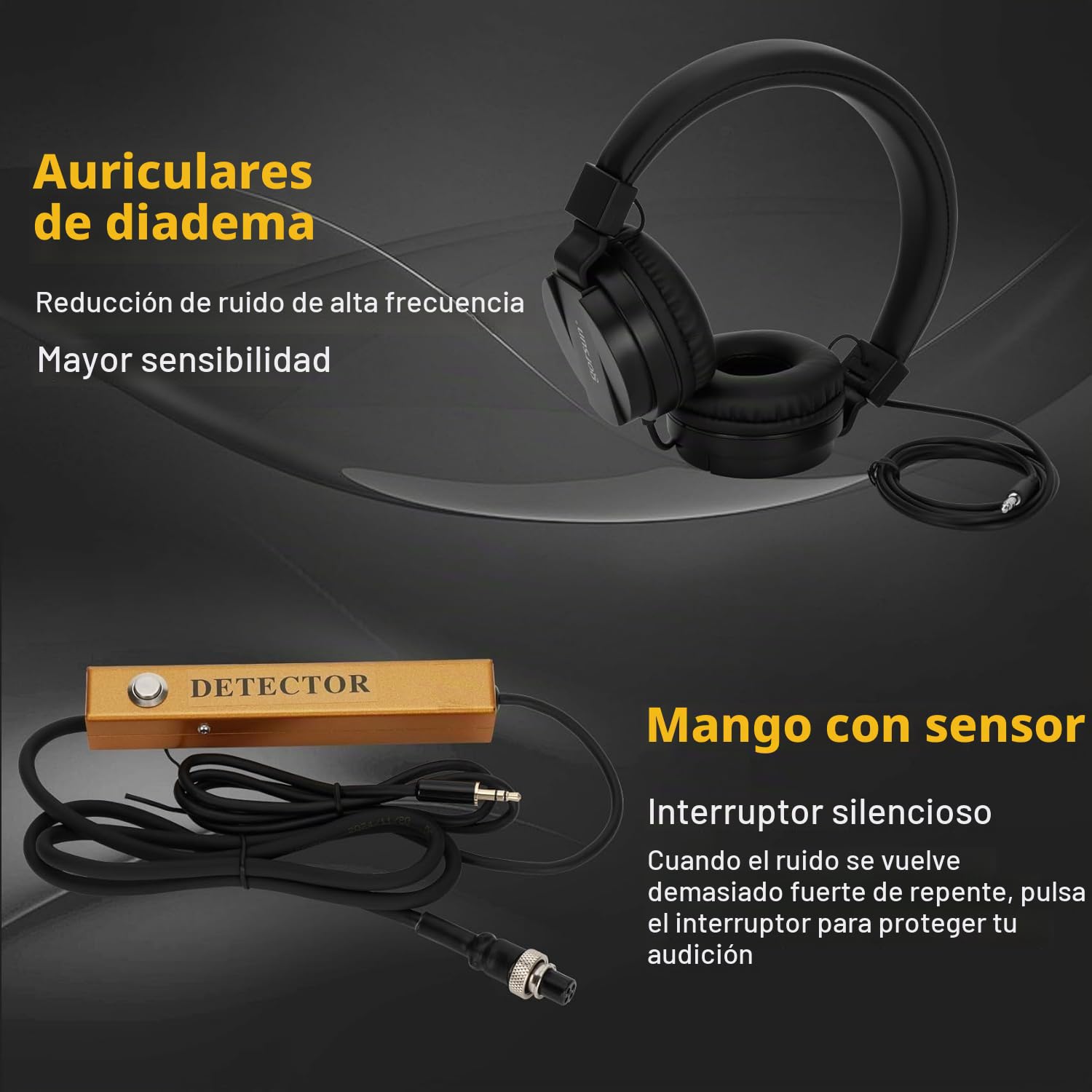 Sensor de detección de fugas, detector de fugas de agua subterráneo | Sensor geófono ultrasónico de fugas de agua, profundidad de detección de 3 metros, para uso doméstico y exterior