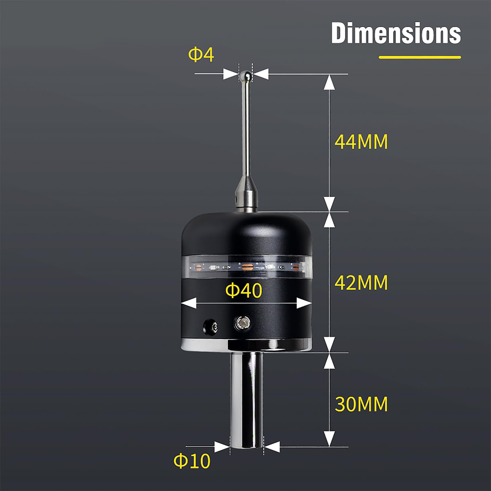 RATTMMOTOR Botón de borde, 3D, visor de borde MF-60, sensor de longitud de herramienta, precisión más precisa, buscando bordes 3D para fresadoras CNC (negro 1)
