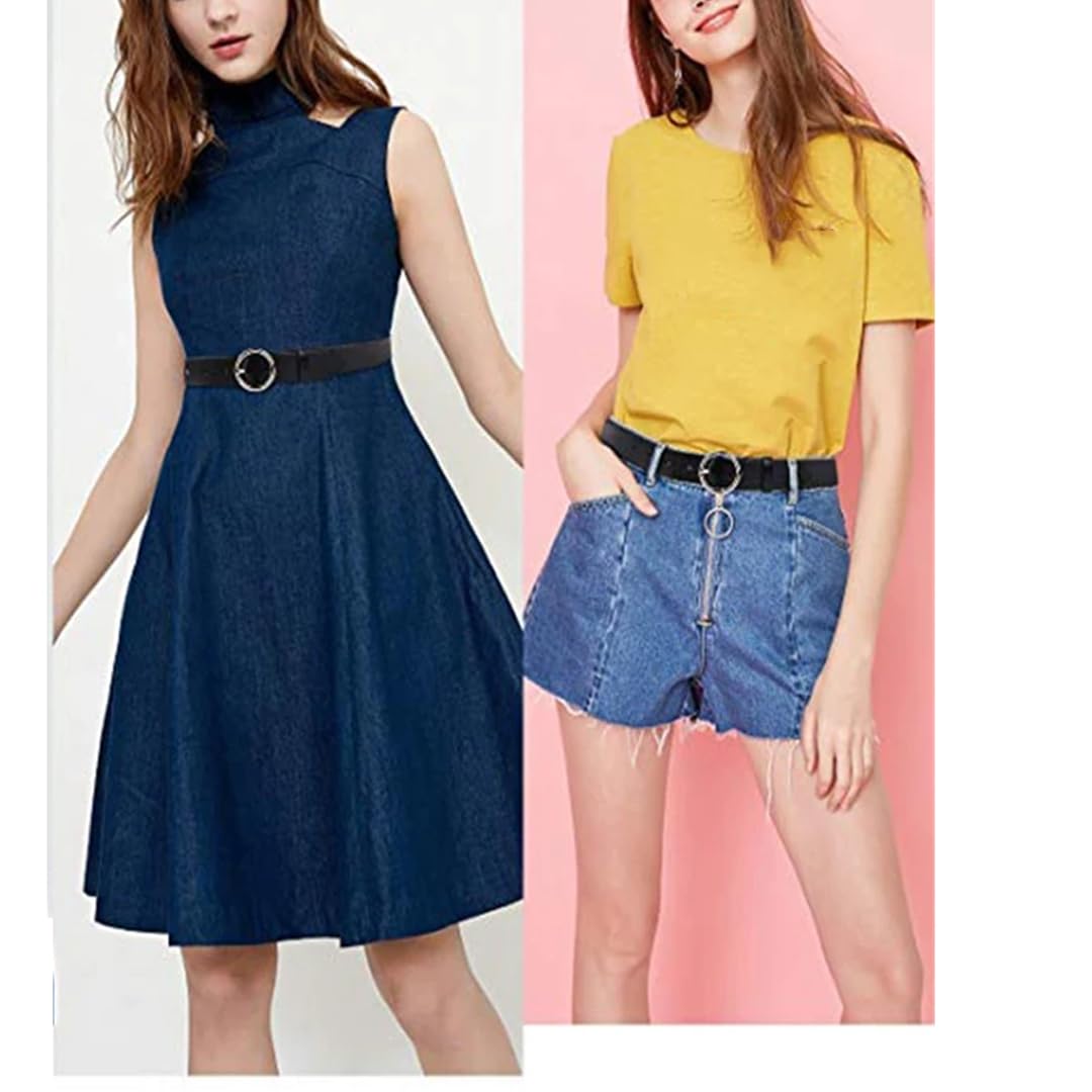 Cinturones de piel auténtica de lujo para mujer, cinturón redondo con hebilla para pantalones vaqueros
