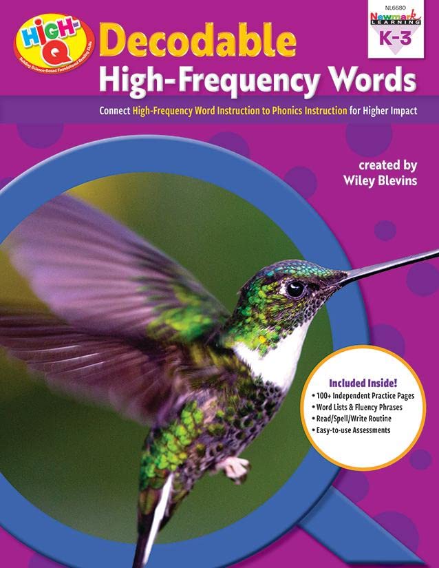 Decodable High-Frequency Words Workbook| Teaching Methods & Materials | Reading Age 5-9 | Grade Level K-3 | Common Word to Phonics Instruction | Newmark Learning (Hi-Q)
