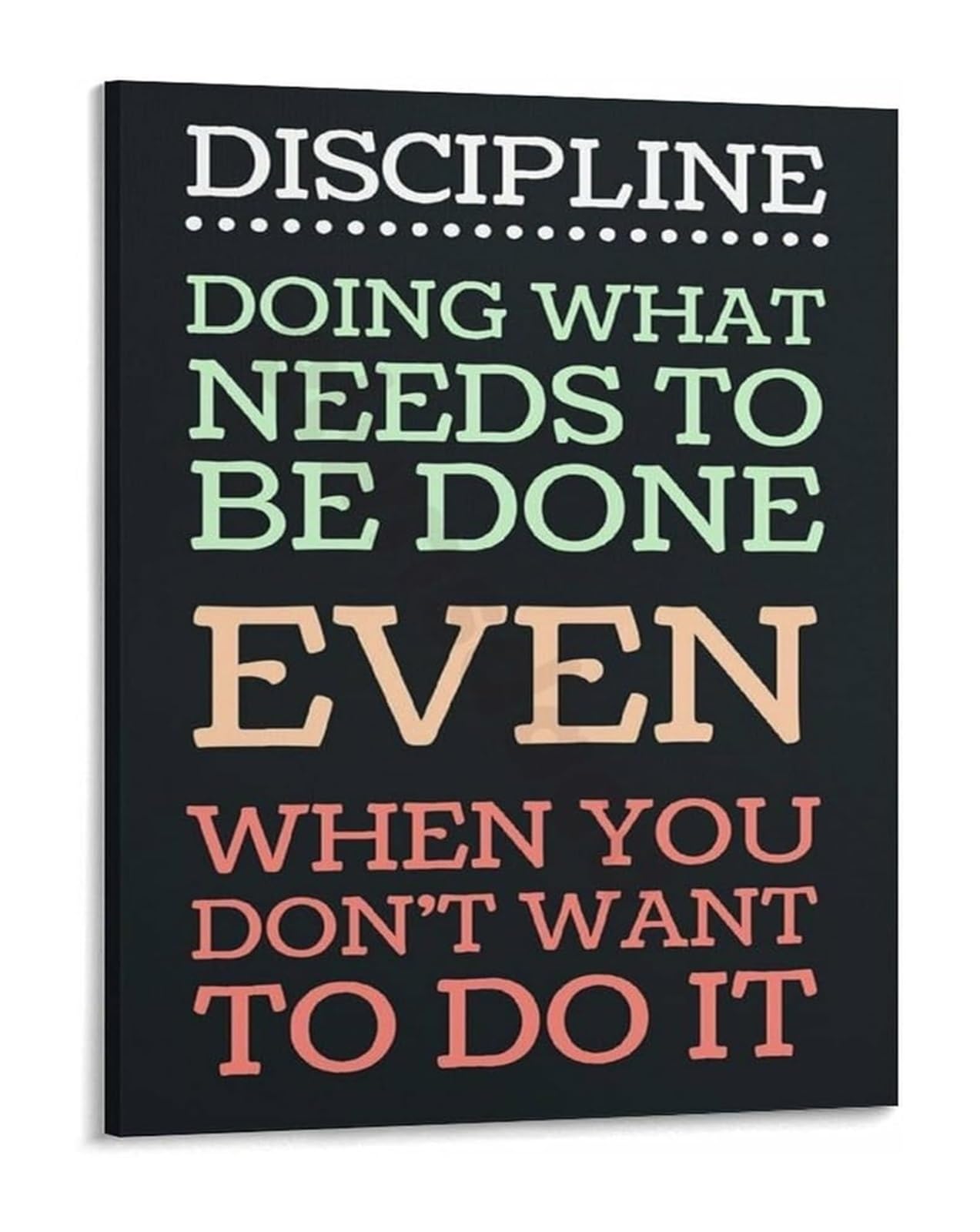 PKNVKZIDK Productivity Mindset Poster Canvas Wall-Art Motivational for Home Office Decor Focus Discipline and Goal Setting Unframed,12x18inch(30x45cm)