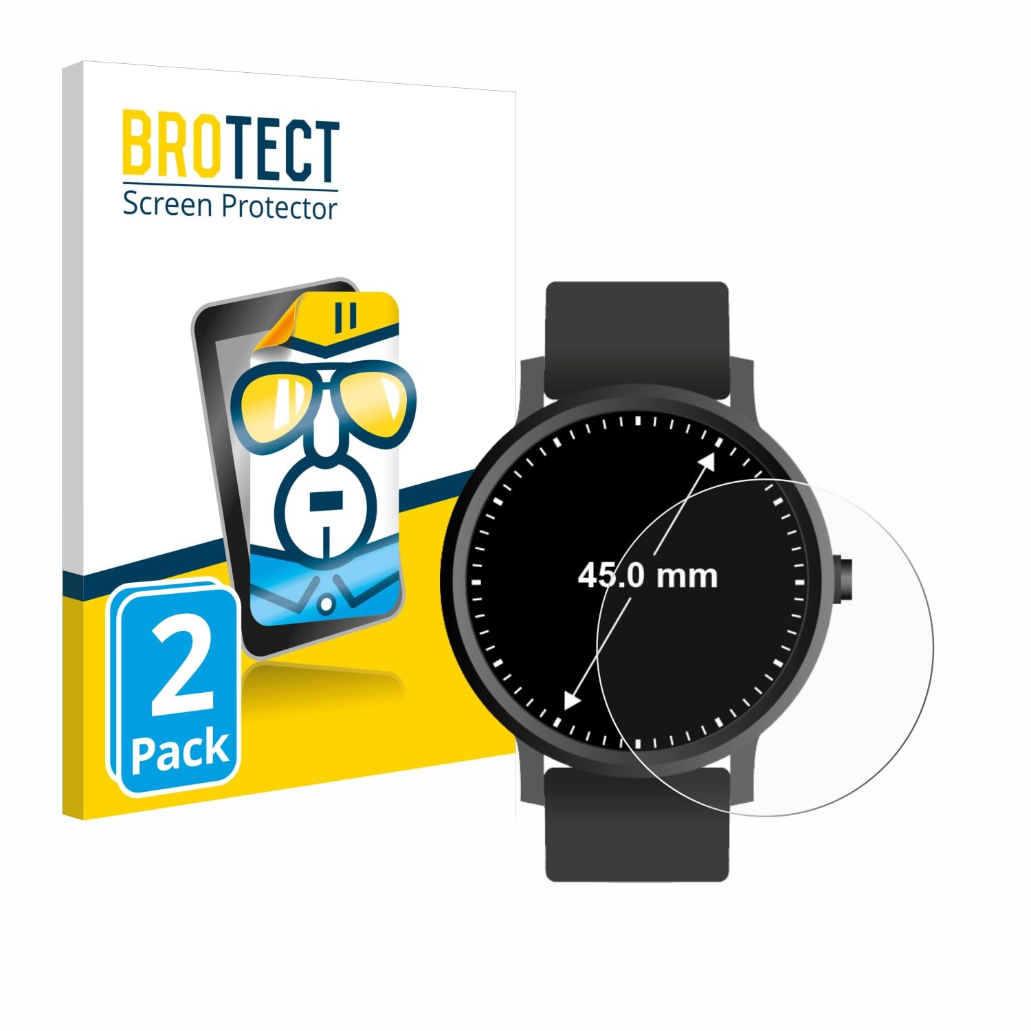Pellicola Protettiva Per Orologio Rotondo 45 Mm - Trasparente, Anti-impronte E Antigraffio - 3