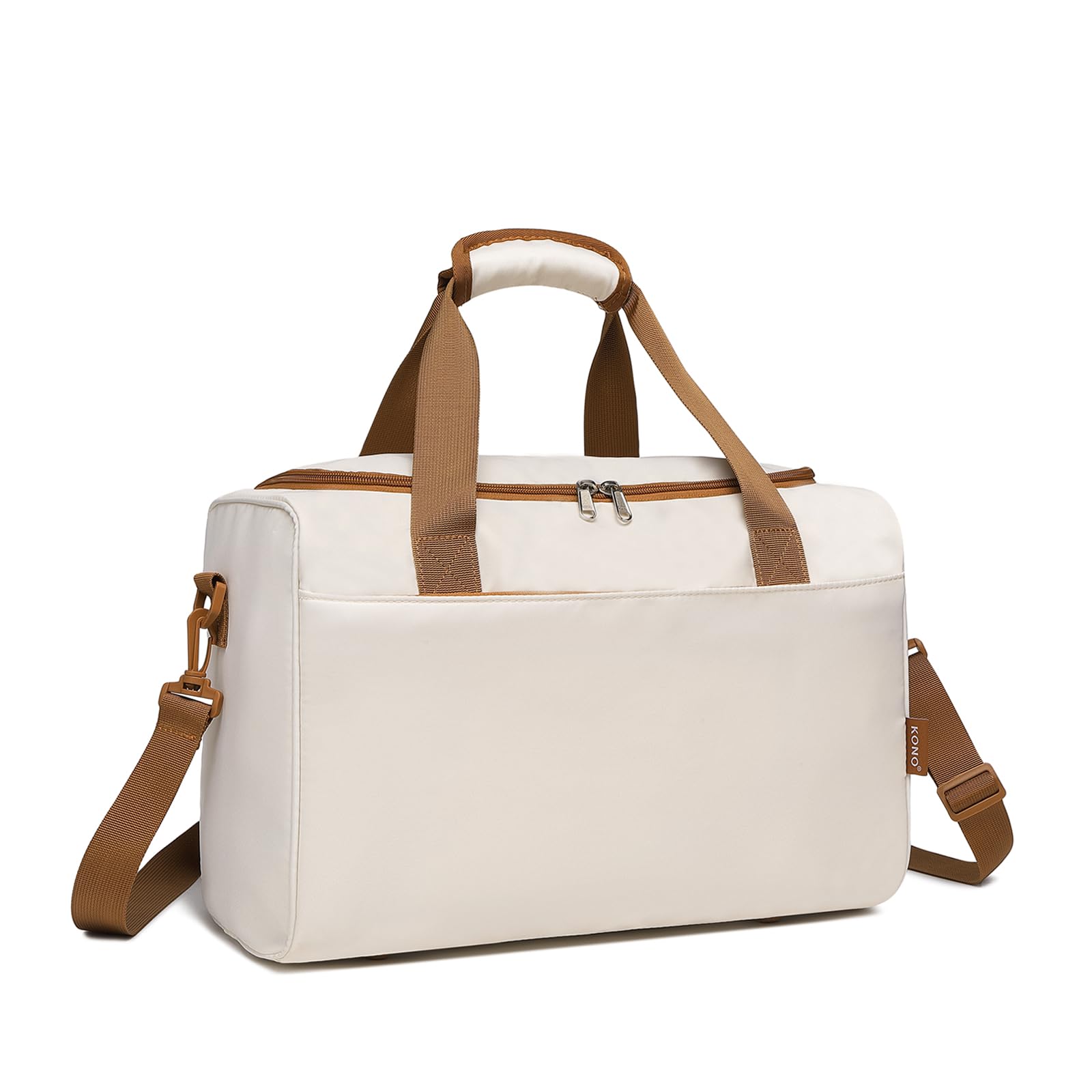 KONO Borsa Bagaglio a Mano 40x20x25 per Ryanair Borsone da Viaggio con Manica per Trolley Borsa Sportiva 20L, Beige