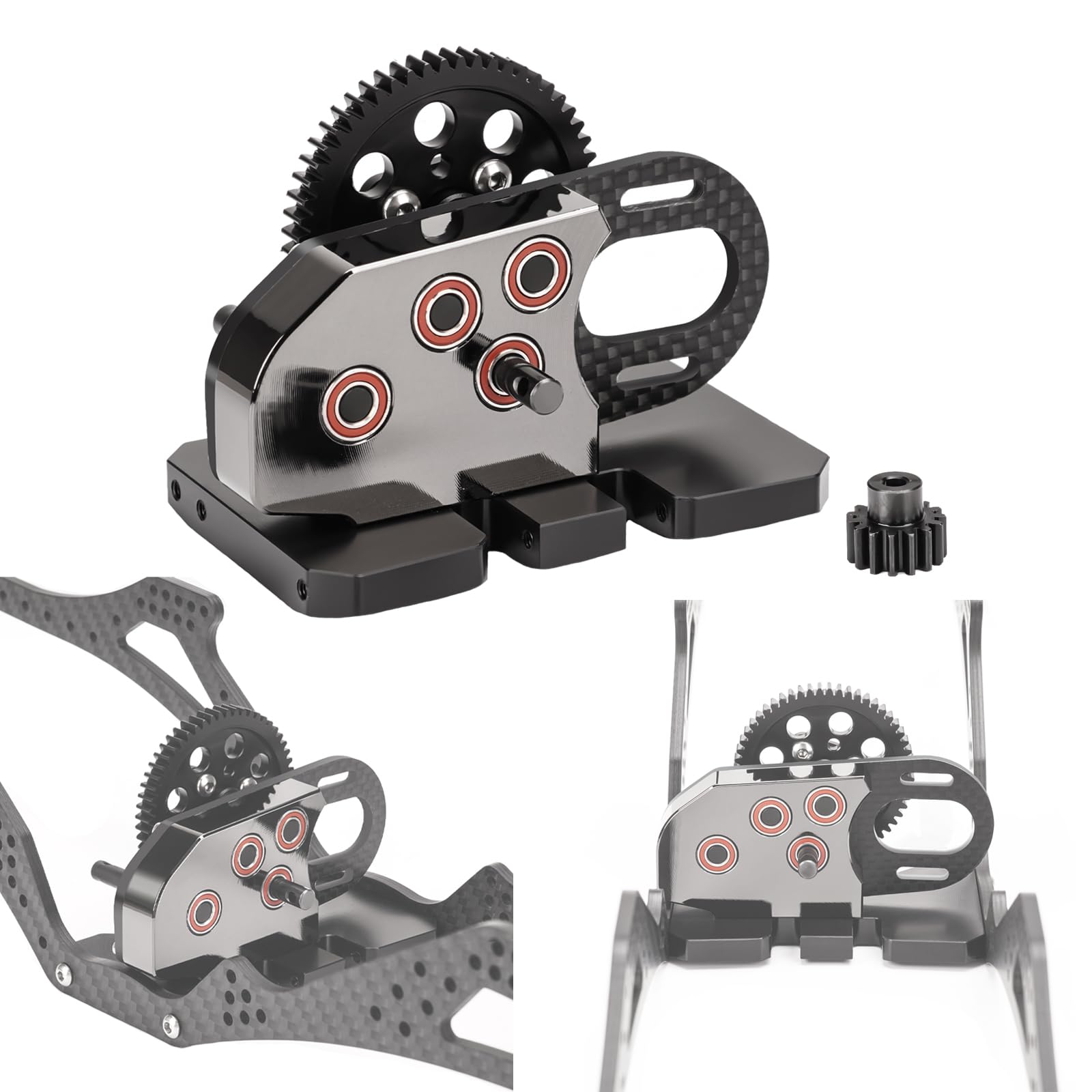 HobbyMarking Boîte De Vitesses Overdrive Alu DLX LCG Trans OD-3 Pour RC Crawler 1/10 – SCX10 III & Capra