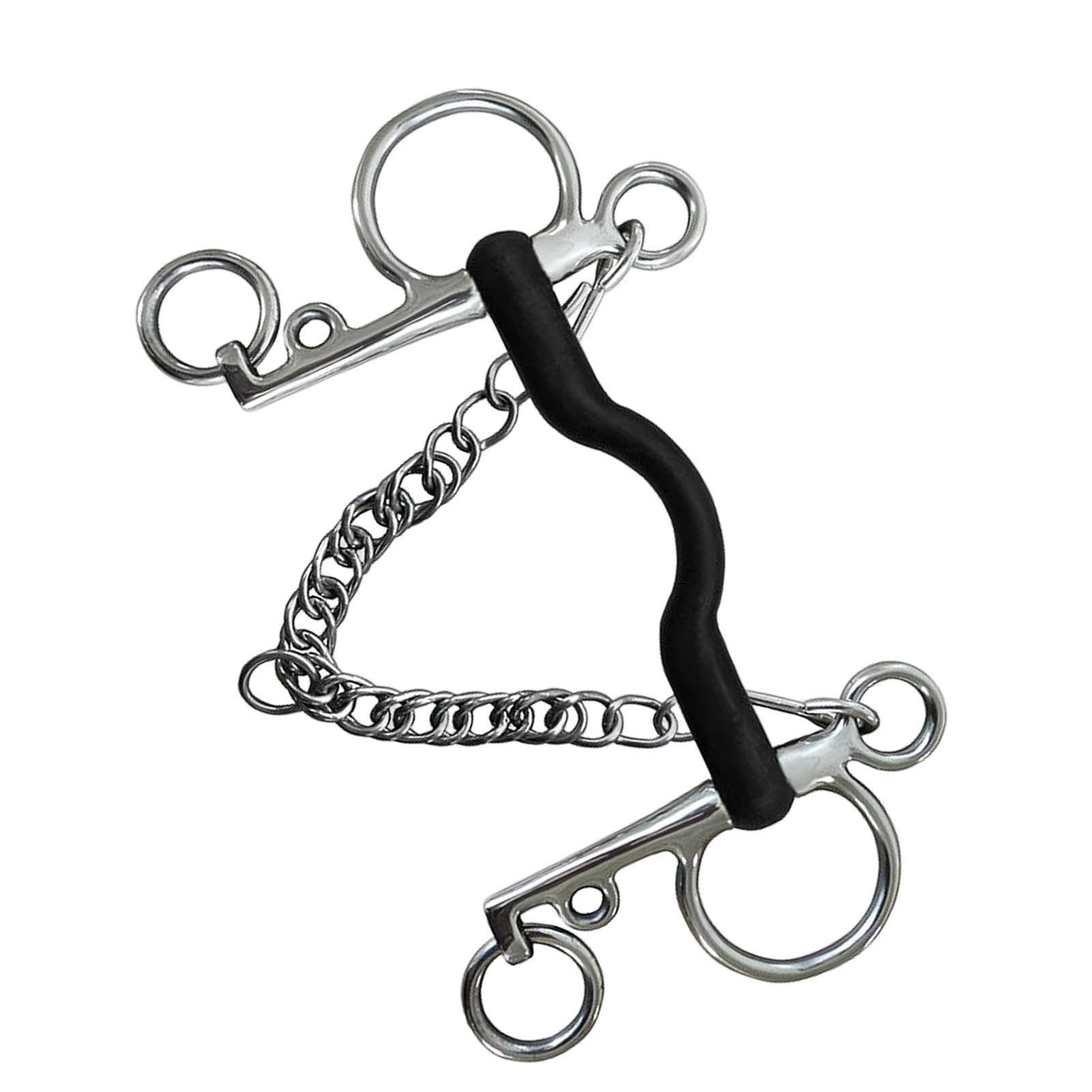 per cavallo leggero in acciaio inossidabile, filetto con bocca in rame e guance uncinate antiruggine per un controllo ottimale durante l'equitazione, rullo da masticare,