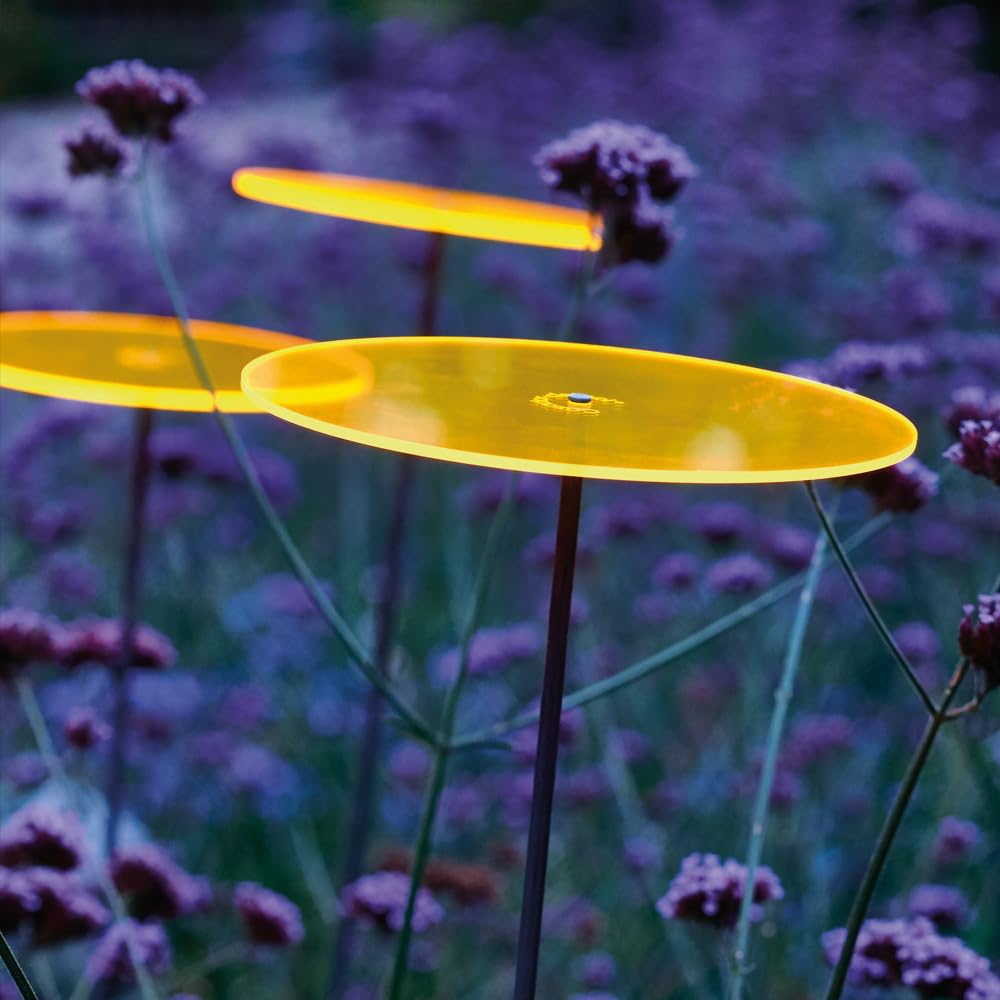 Cazador-del-sol ® - das Original | tres | 3 Stück | Sonnenfänger gelb | Durchmesser 20 cm | Höhe 175 cm