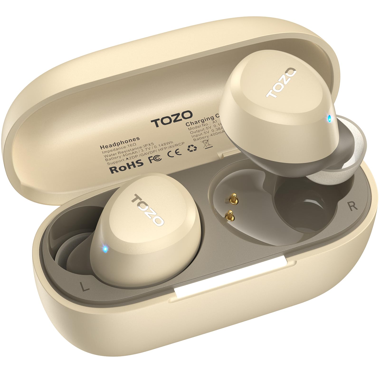 TOZO A1 Wireless Earbuds Bluetooth 5.3 Light Weight in Ear IPX5 Waterproof Headp