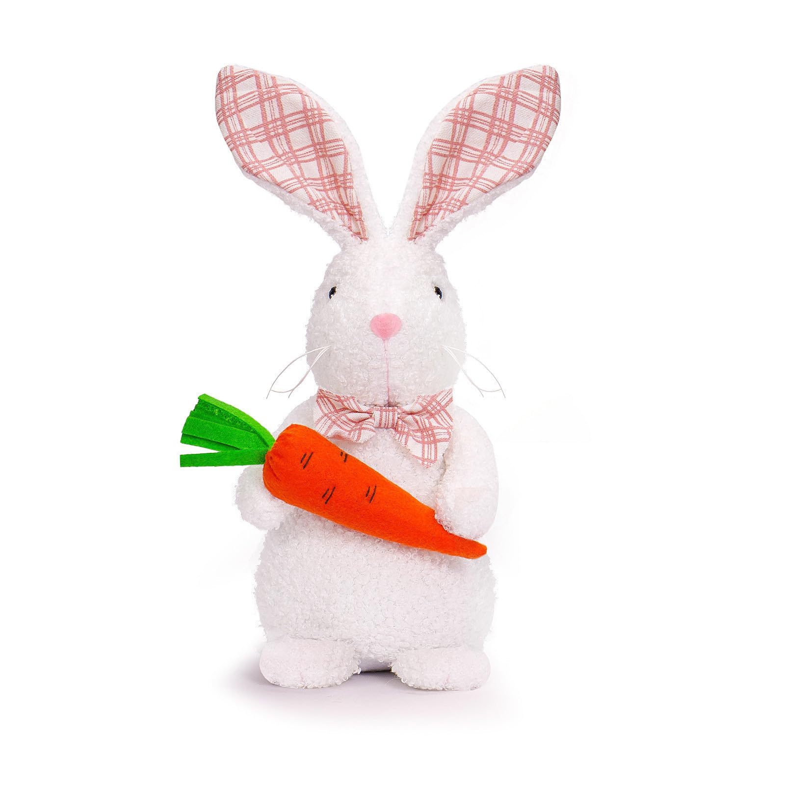 Kalttoy Beautiful Easter Bunnies Decoration Figurine Statue Exquisites Plush Toy Easter Decor Country Bunnies Statue Warm Atmosphere
