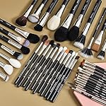 Makeup Artist MUST HAVES 42Pcs Makeup Brushes Set with Real Natural Goat Hair By BUEART DESIGN (42Pcs Matte Pearl Black) - Image 2