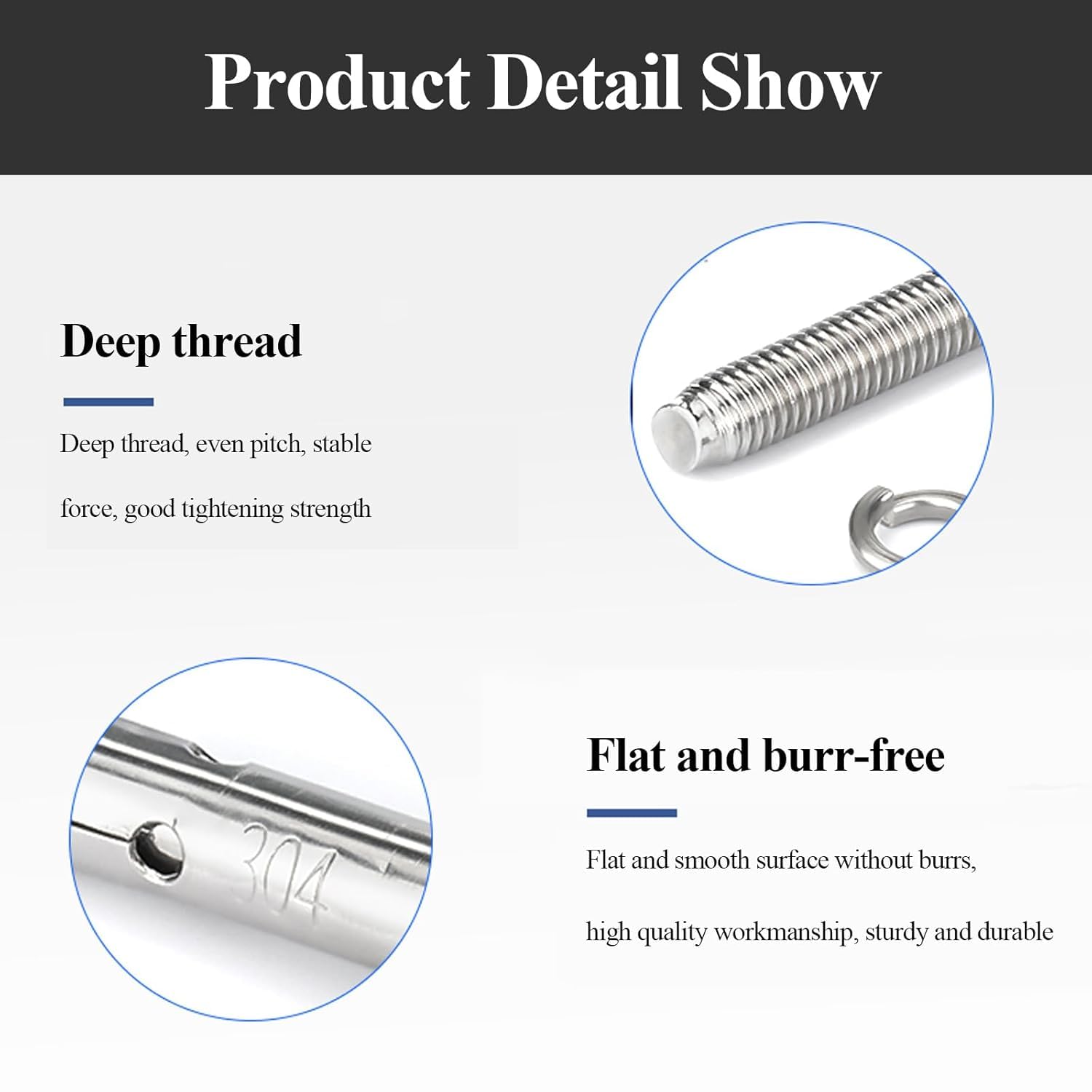 Pernos de ojo de elevación, Perno de ojo expansión, perno anclaje elevación anillo M8, 5 piezas pernos acero inoxidable 304, tornillo(M8x150mm)