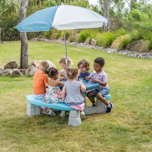 Step2 Sun and Fun Picnic Table with Umbrella for Kids, Outdoor Table and Bench Set, Seats 4, Ages 3+ Years - image 5