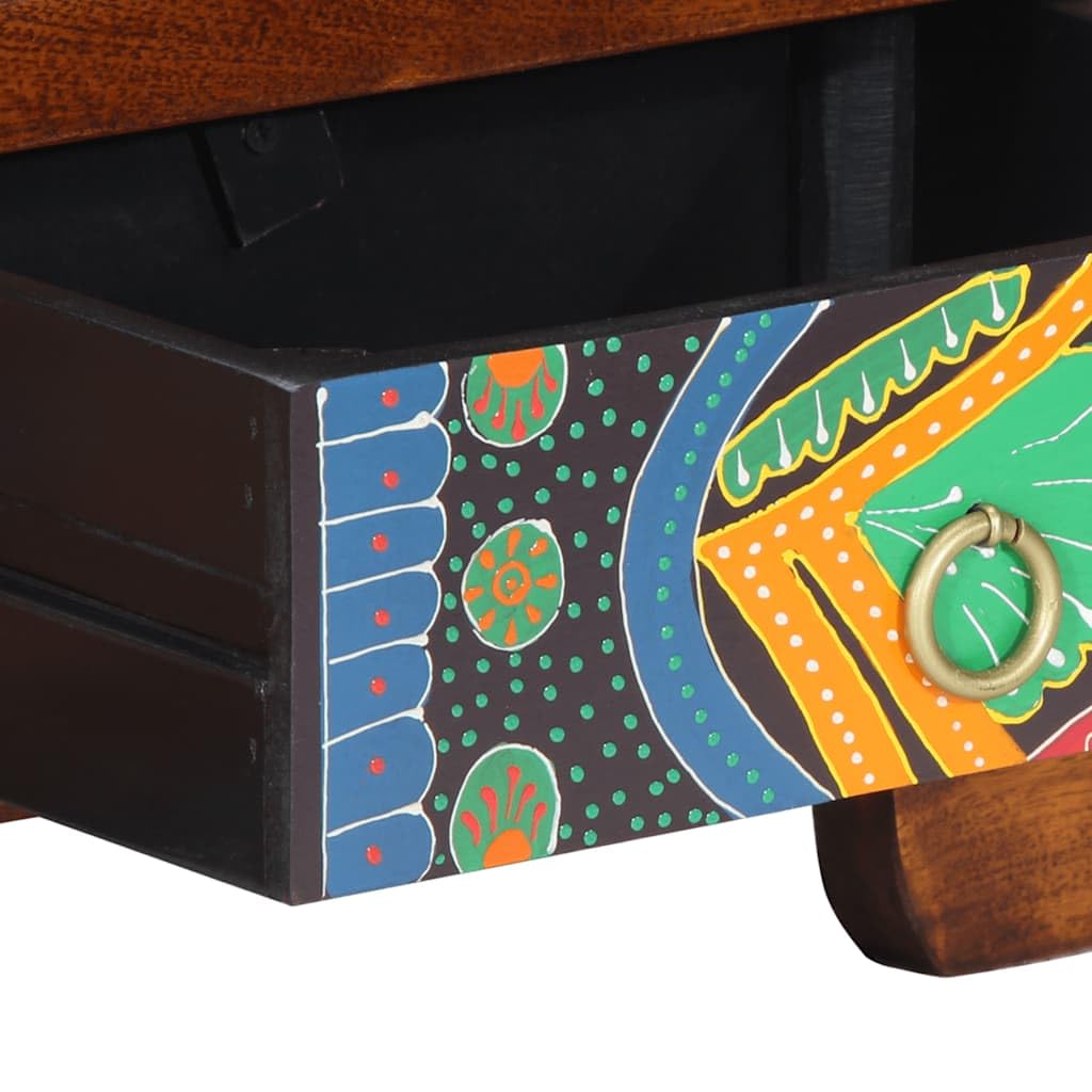 Mueble TV multicolor 110 x 30 x 40 cm, madera acacia maciza