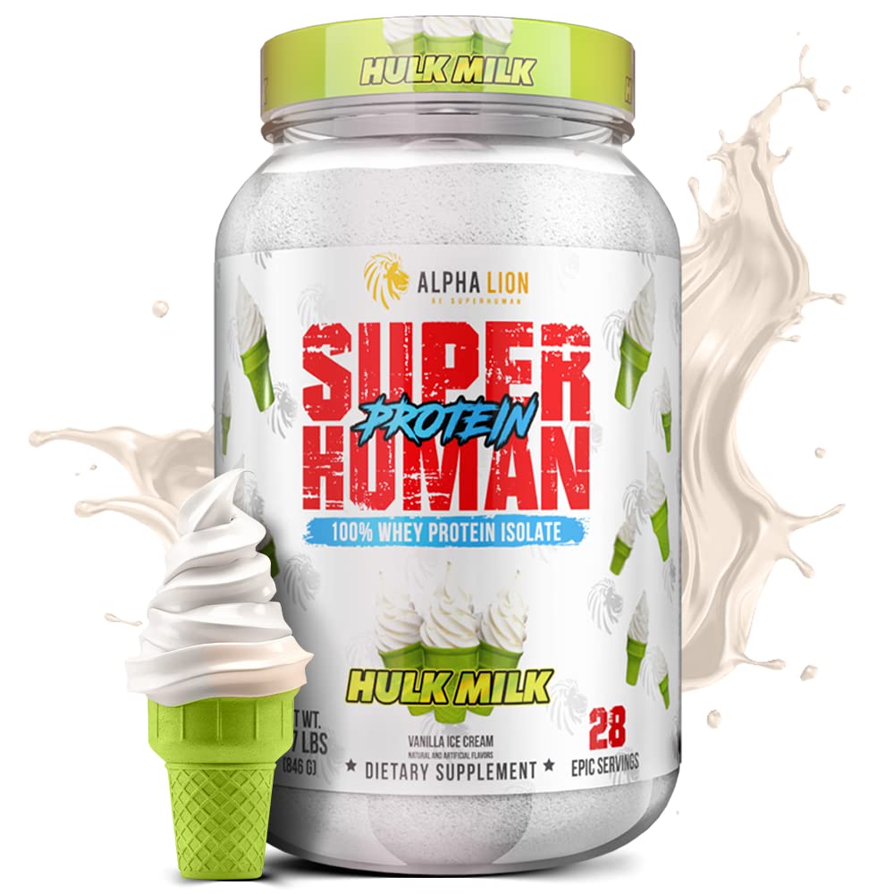 Whey Protein Powder, Support Muscle Growth & Recovery, Maximize Protein Absorption, Pure Whey Protein Isolate (28 Servings, Hulk Milk)