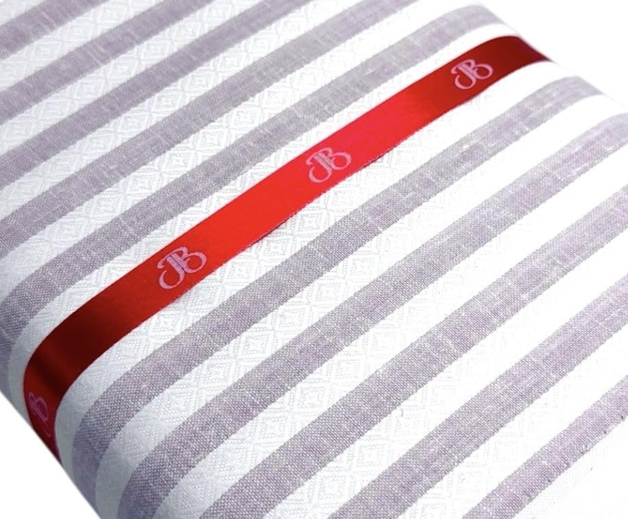 Image of JHABAK'S Unstitched Striped Shirt Fabric for Men - Cotton Linen Blend Lining Material - Shirt and Kurta Piece Cloth