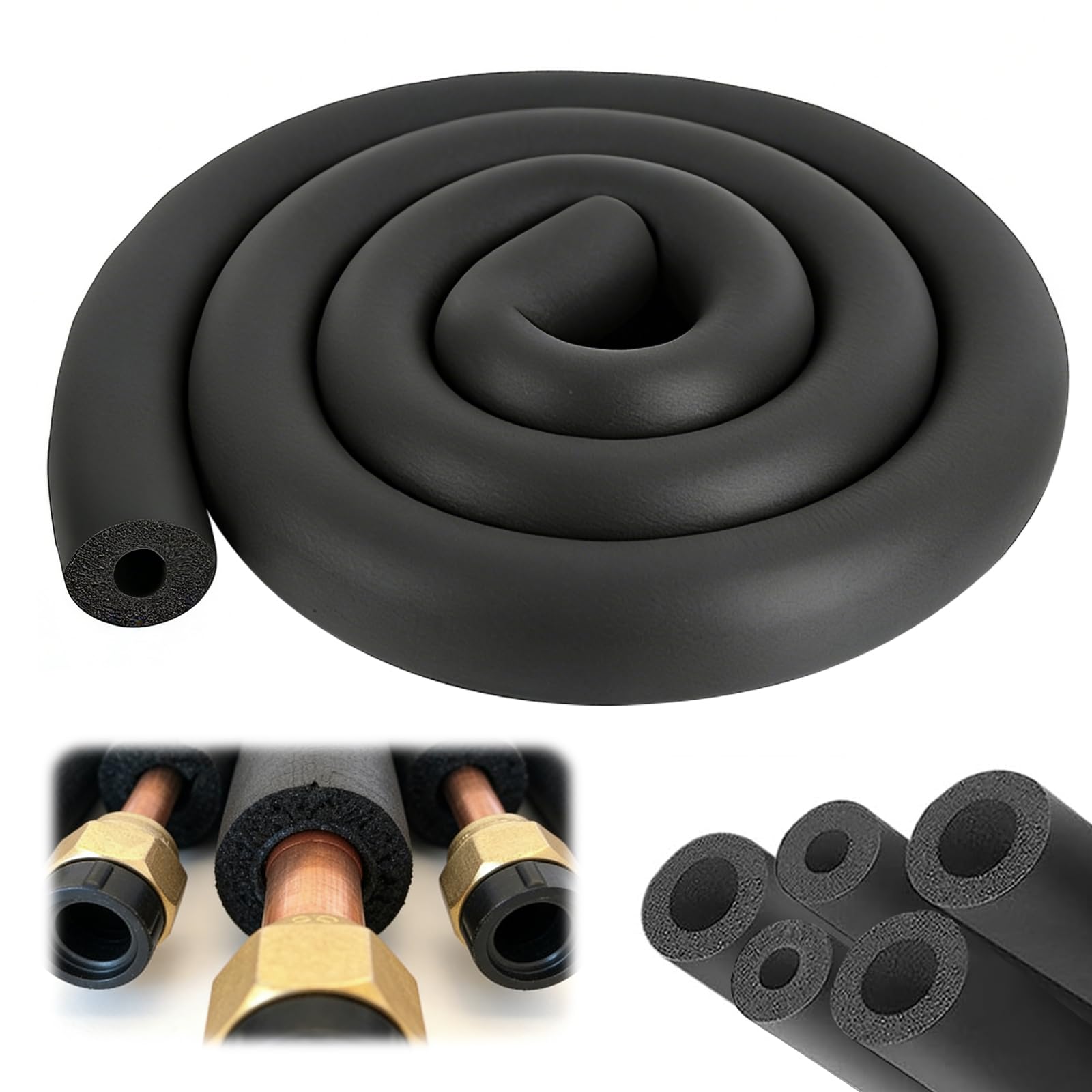 Hexizexi Pipe Insulation Foam Tube 1/4"(6mm) ID Pipe Insulation 6.56Ft