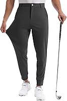 CANGHPGIN Men's Stretch Golf Joggers with Zipper Pockets - Lightweight Athletic Pants Relaxed Tapered Fit for Golf, Work, Travel