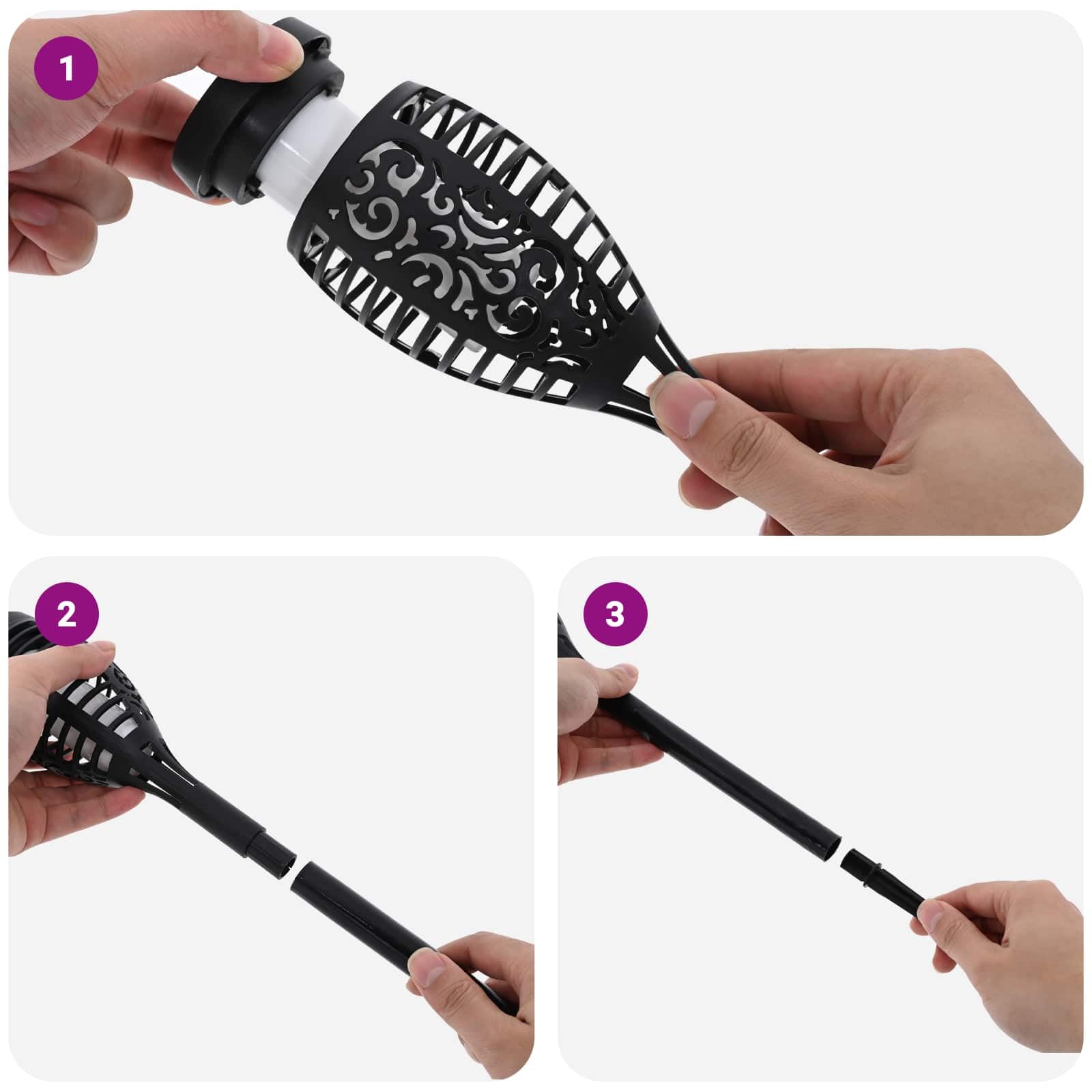vidaXL Zewnętrzne lampy solarne ze szpikulcem podłogowym, 12 szt., 47,5 cm, nowoczesne oświetlenie ogrodowe, odporne na warunki atmosferyczne, solarne lampy LED, do podjazdów i szczytów, przyjazne dla