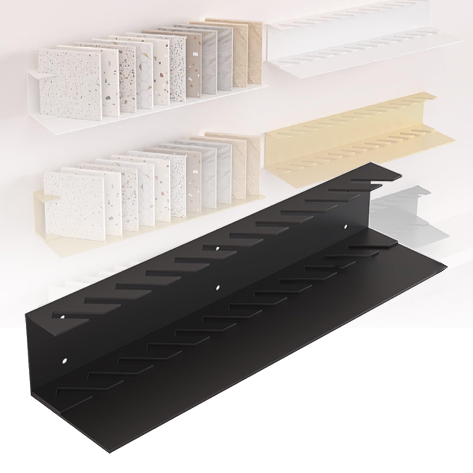 SWENEEN Acrylic Ceramic Display-Sample Stand Large Floor Marble Display For Stores,Table,Acrylicb,Iron Black-25cm