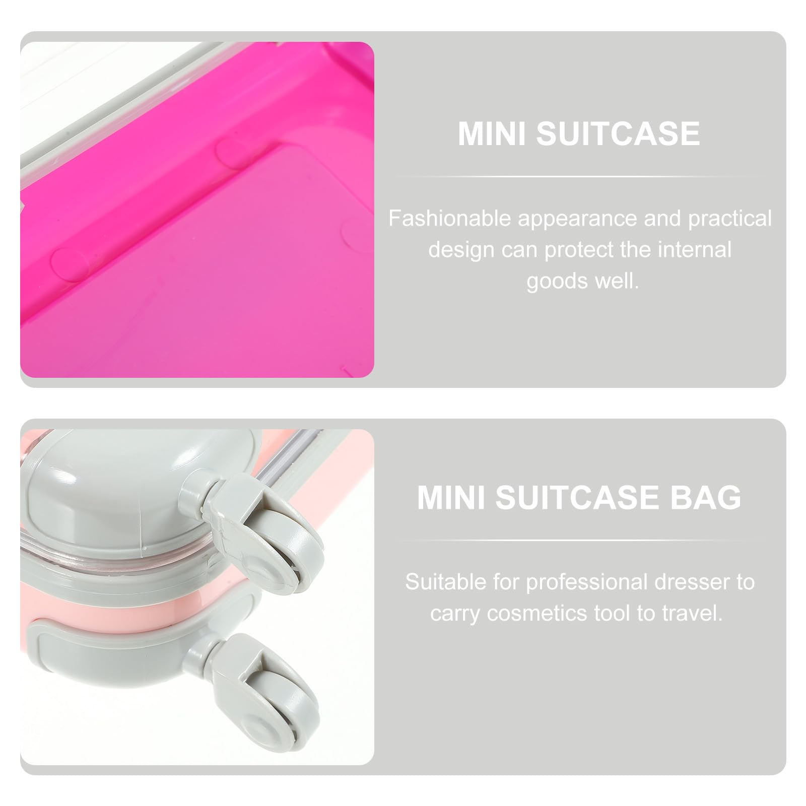 Sosoport 4pezzi Mini Valigia per Trucco Custodia Rigida da Viaggio Organizer per Cosmetici Piccolo Portatile e Resistente per Trasportare Strumenti e Trucco