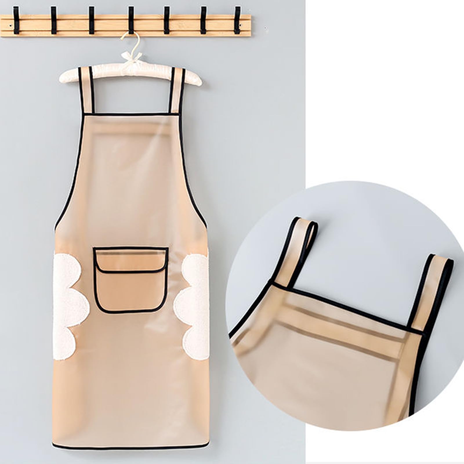 2 Piezas Delantales Impermeables del Cocinero con Bolsillo Y Toallita De Mano Cocina Delantale para Mujeres Hombres,Delantal Chefs Cocina Black,L