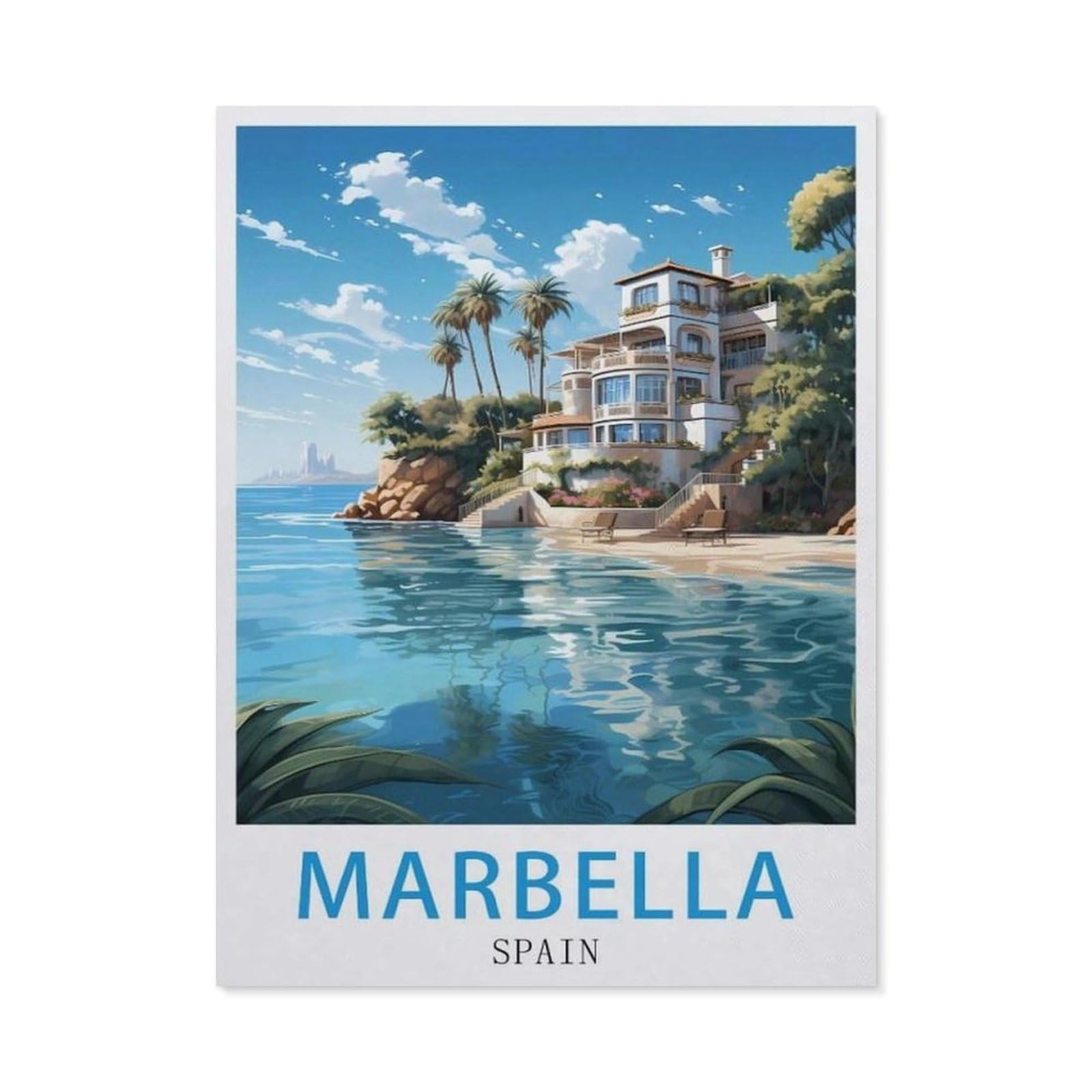 Funny Bathroom Wall Decor Signs，Marbella Spain(15x30cm）