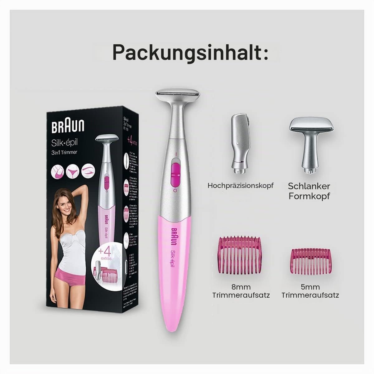 Braun Silk-épil FG1100 Präzisionstrimmer Bikinizone Rosa