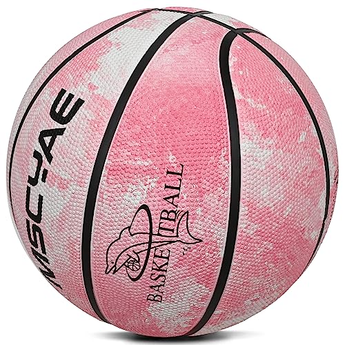 Indoor/Outdoor Mini Basketball Size 3 & 5 - Pink & White for Children, Pink White - Image 2