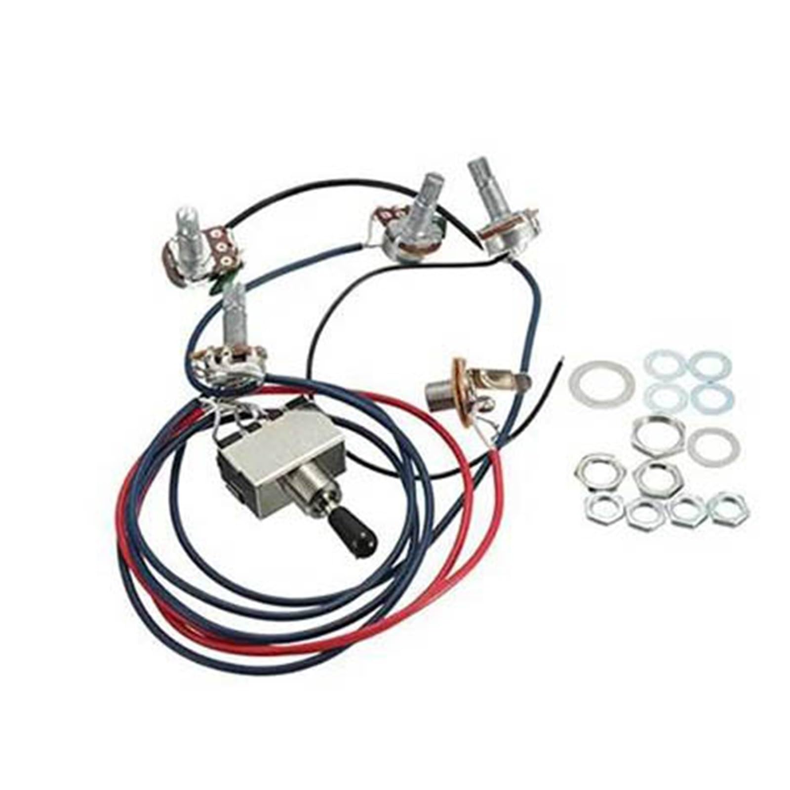Arnés De Guitarra Arnés De Cableado Para Pastillas De Guitarra Eléctrica Potenciómetros 2T2V 500K Fácil De Instalar