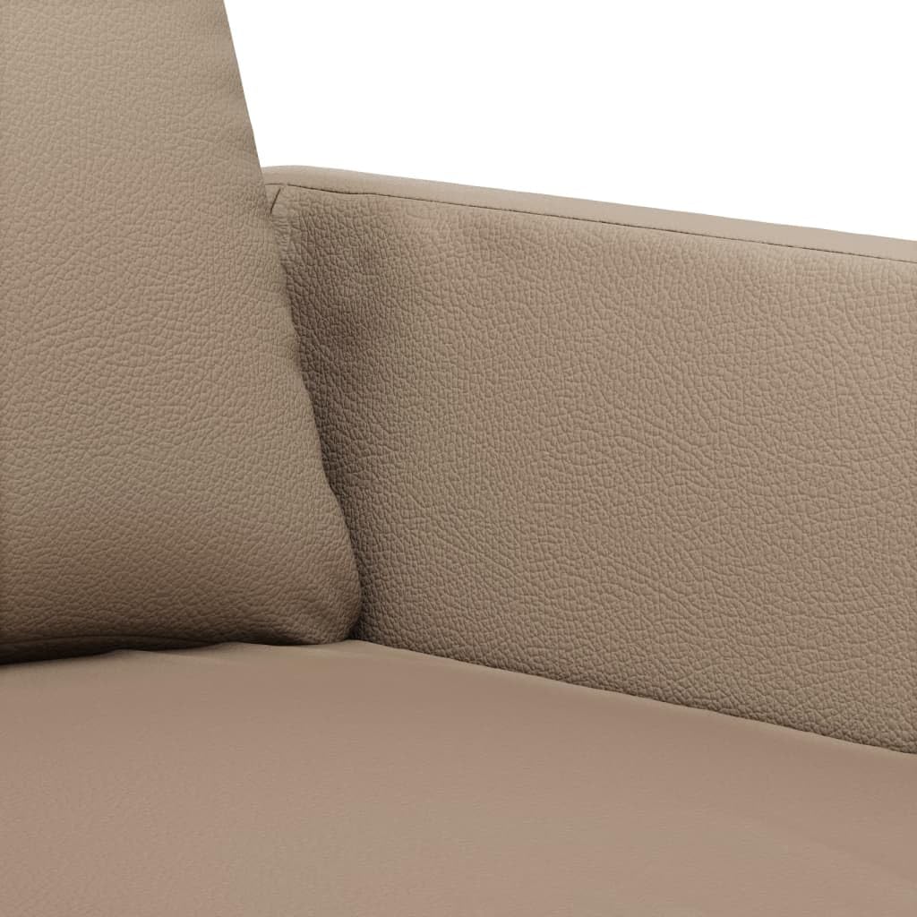 vidaXL Ensemble de Canapés avec Coussins 3 pcs, Canapés avec Accoudoirs et Dossier, Ensemble de Meubles, Mobilier de Salon, Moderne, Cappuccino Similicuir
