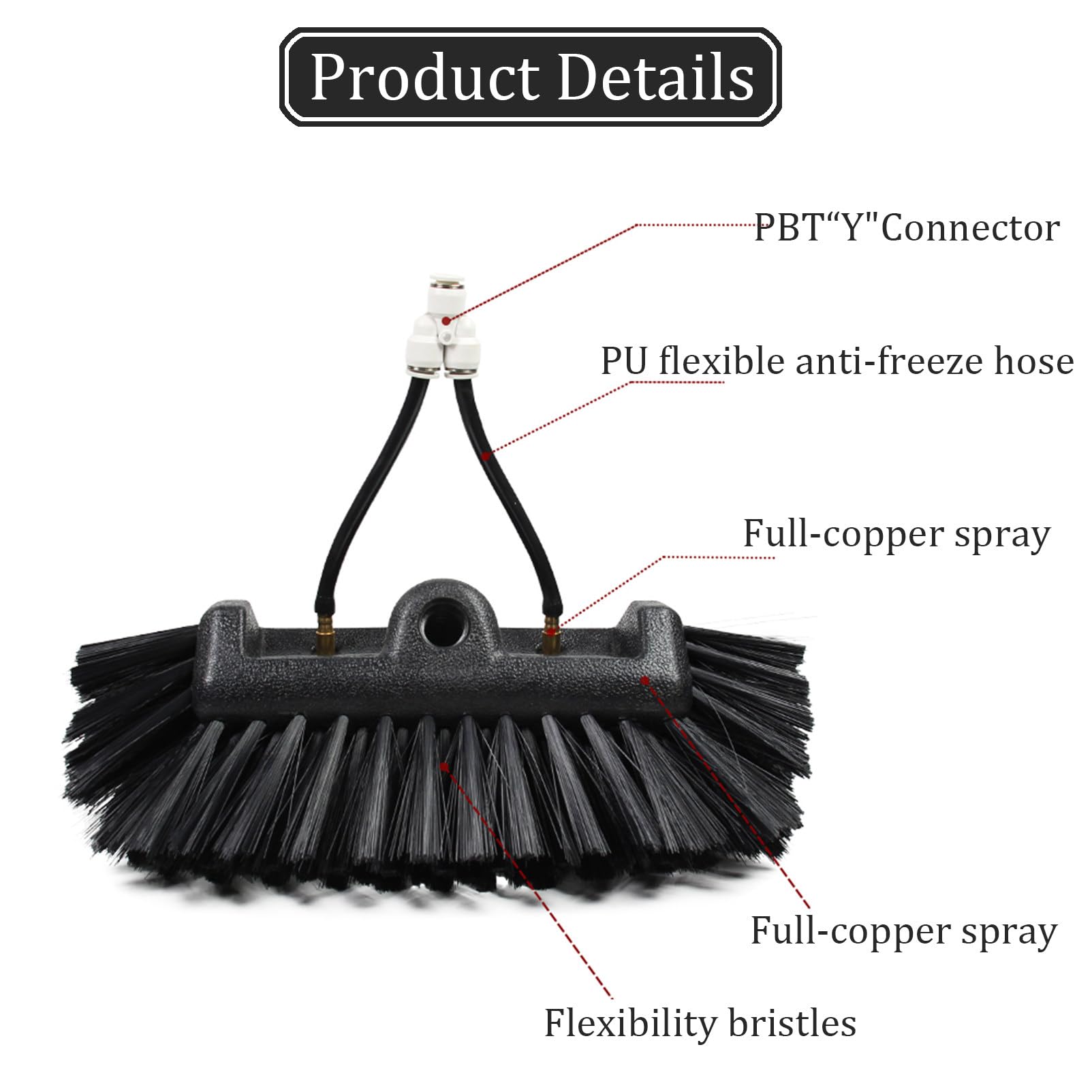 Kit di spazzole per la pulizia del pannello solare con approvvigionamento idrico, scrubber in gomma per la manutenzione di finestre e tetti, strumento di manutenzione solare efficiente per uso