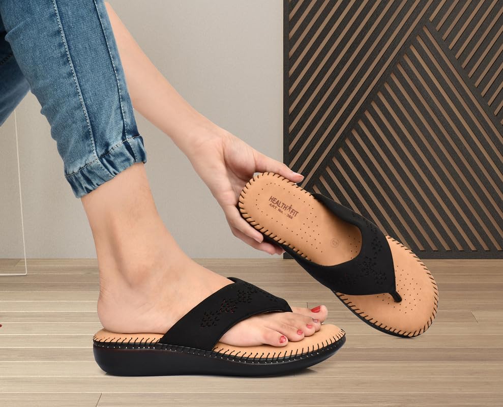 Image of HEALTH FIT Extra Soft Orthopedic Slippers /Doctor Chappal & Footwear with Memory Foam For Women Footwear