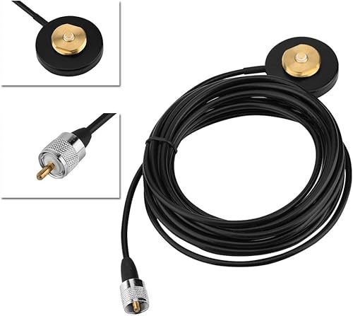 Miniatura 4 de Radio NMO Mount RG-58 Cable Conector Macho Base Magnética Antena para Walkie Talkie Radio de Coche