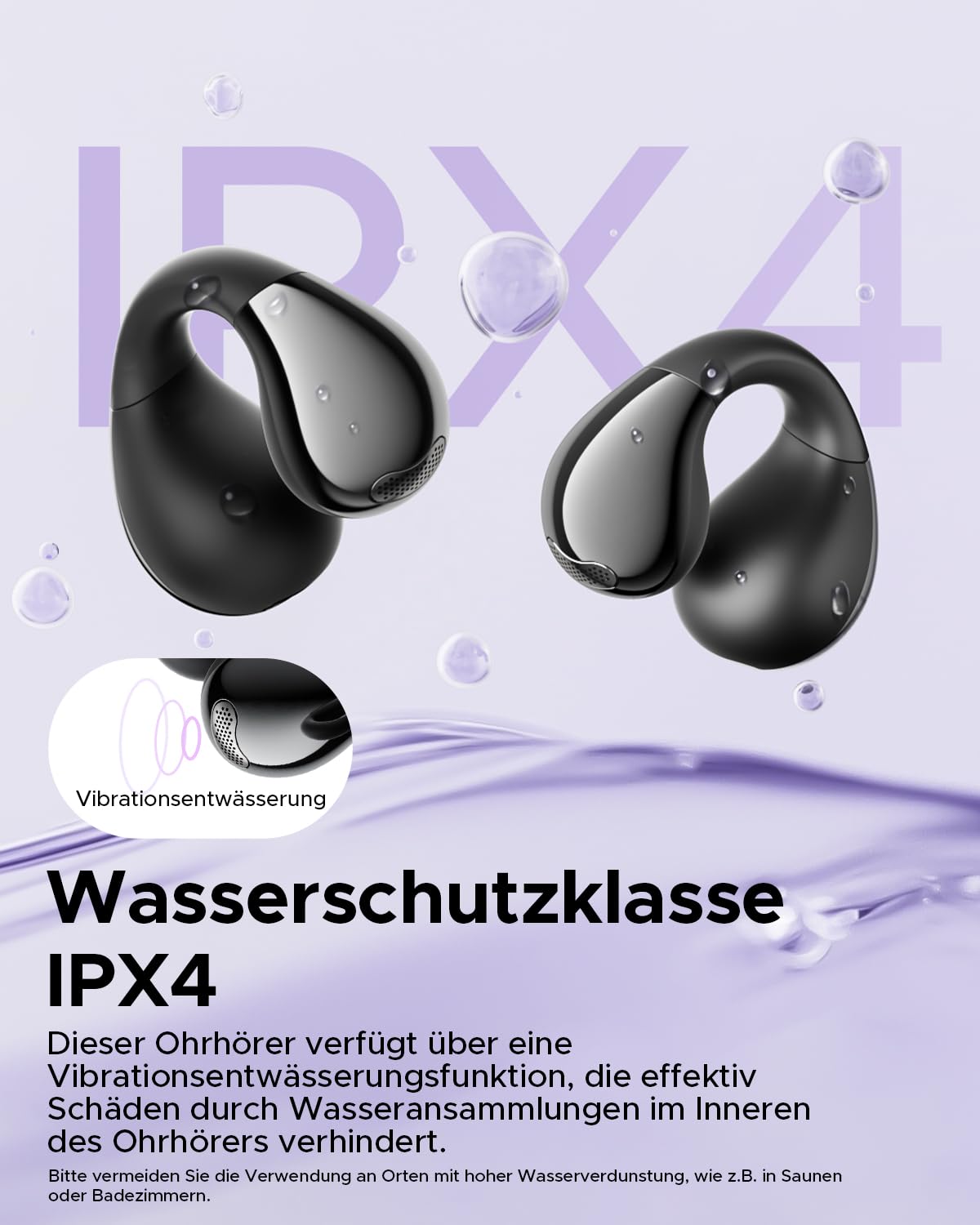 truefree B1 Open Ear Bluetooth Kopfhörer, Clip-On Kopfhörer Sport, Kabellose Bluetooth 5.4, Komfort-Ohrhörer, 3D-Klang, Dynamischer EQ, APP, Leichte Stabiles Nur 5 g, 25 Std Spielzeit