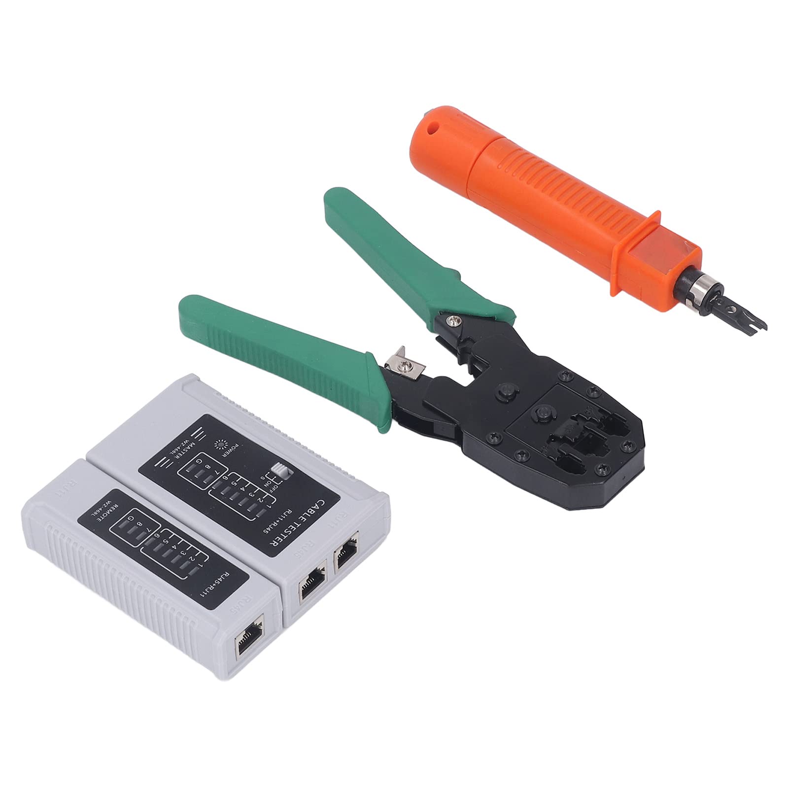 Kit d'outils de réparation de réseau Professionnel RJ45 Câble Cable Stripper ensemble avec testeur et c de rangement pour le bureau à domicile et l'atelier de réparation