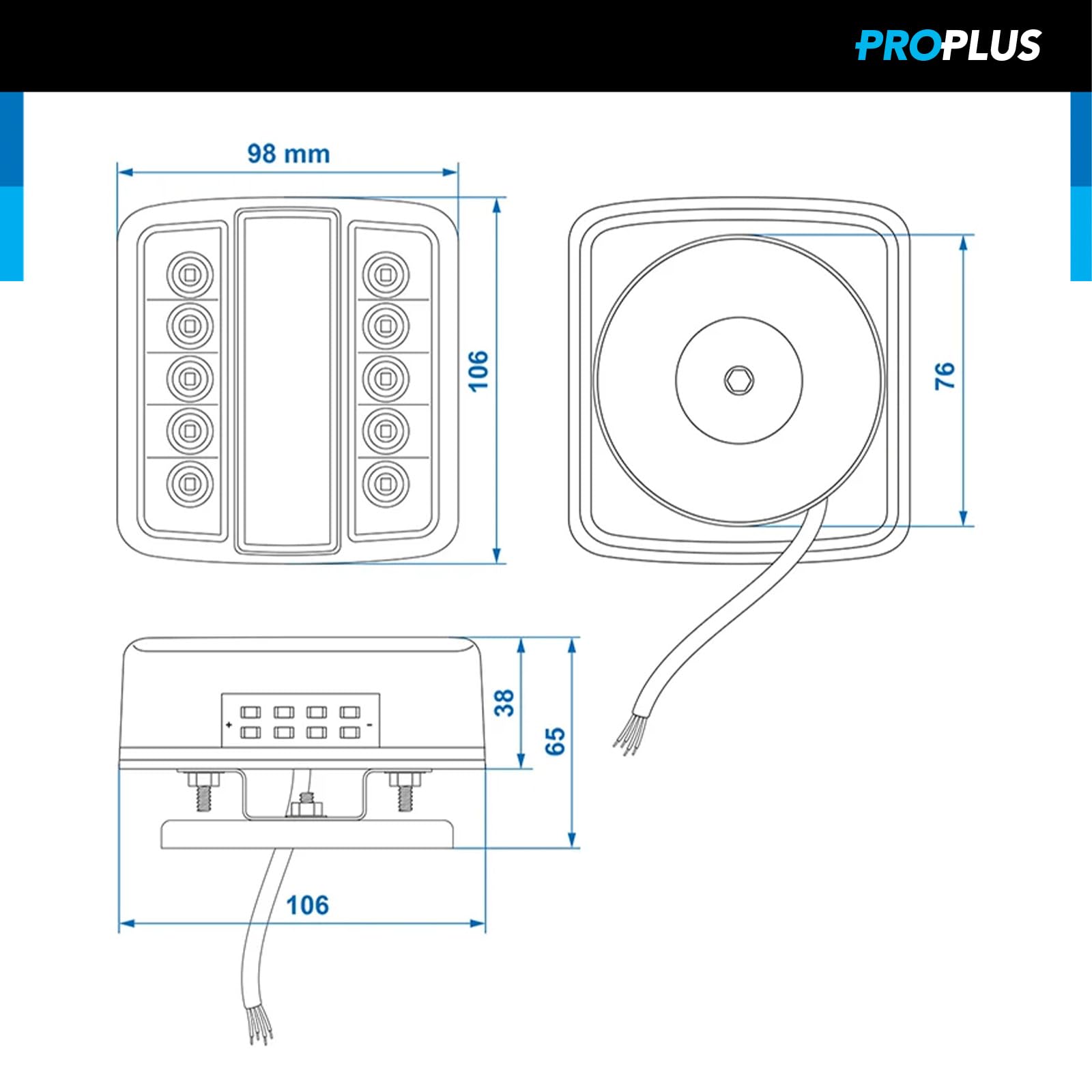 ProPlus 330476 LED-Lichter mit Magneten für Trailer