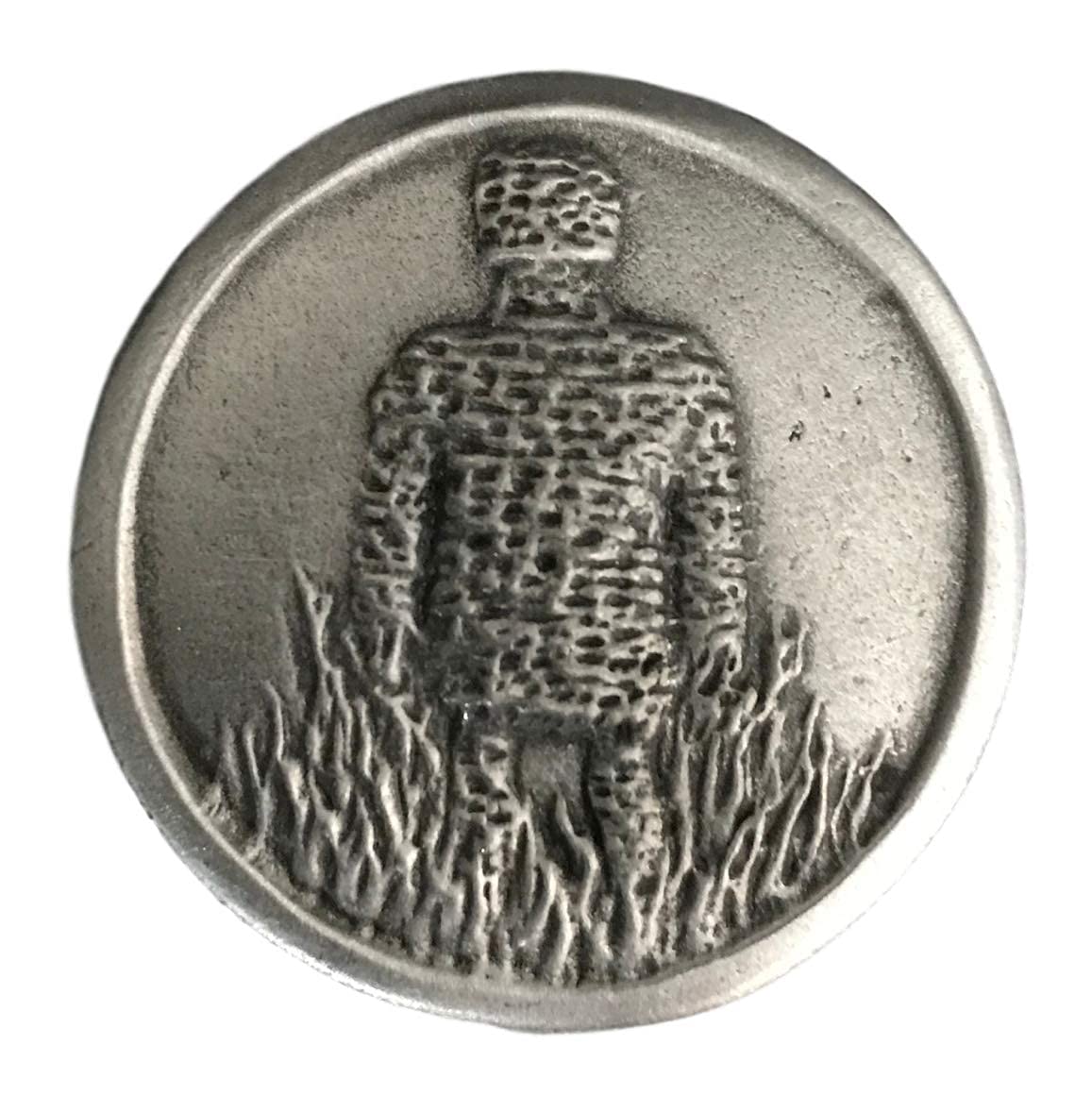 Emblems-Gifts Wicker Man Brooch Handcrafted From English Pewter (BR0805)+ 59mm Button Badge