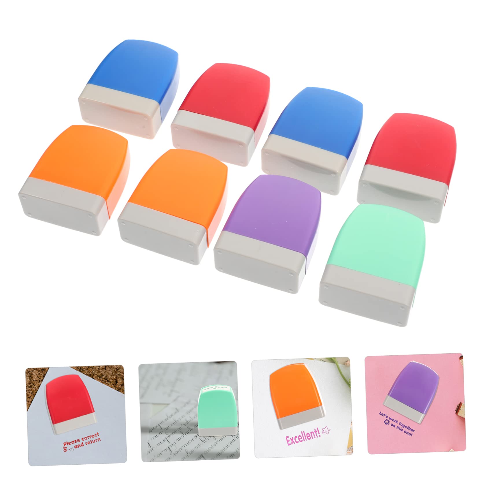 STOBOK Decorazioni Scuola 8 Pezzi Practical Small Stamps in Abs, Teacher Small Stampers per Stamp Collection e Carte Festive a Casa
