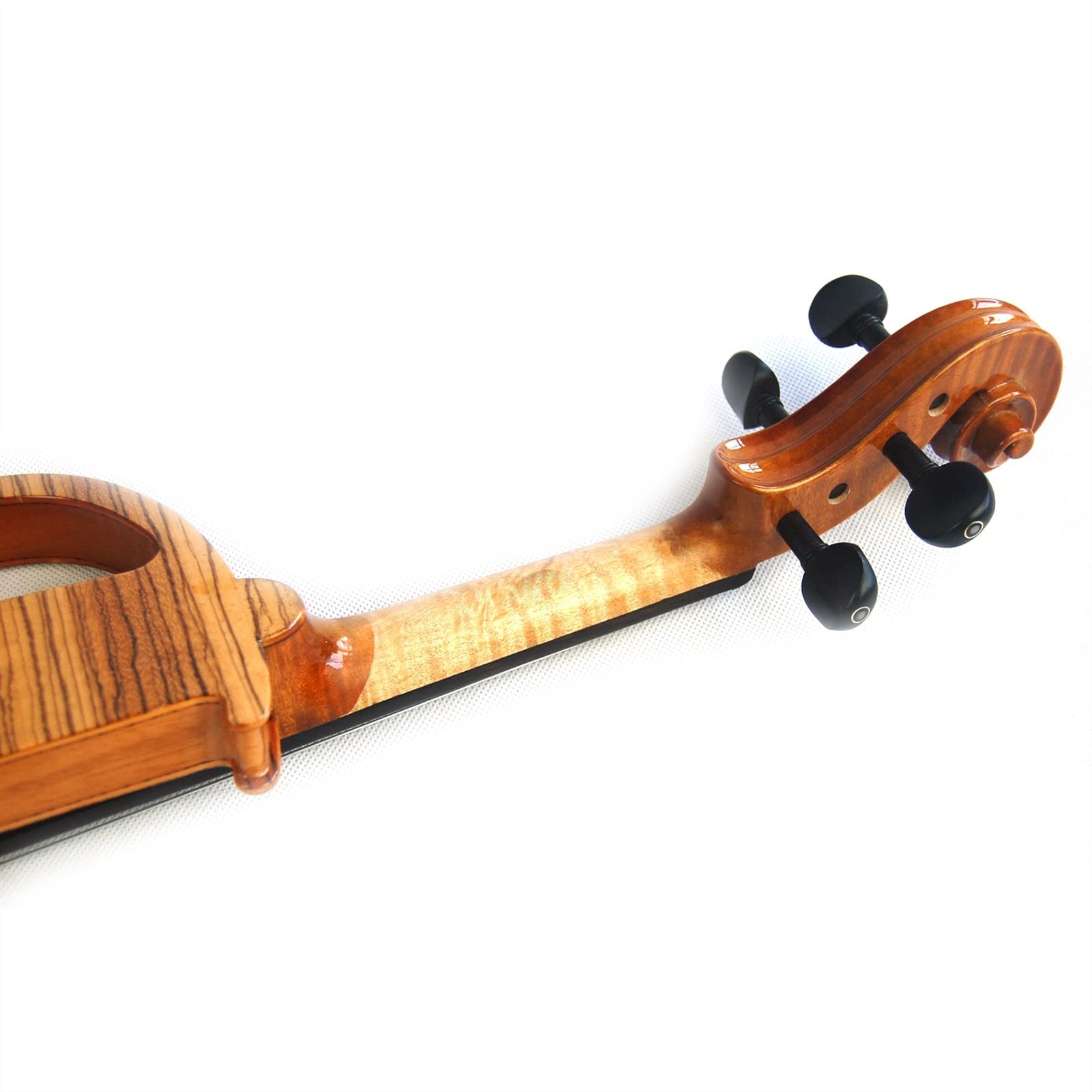 Violino Strumento Musicale Violino Elettrico 4/4 Full Size - Legno Massello Ebano - Set Con Custodia, Archetto E Cuffie - Nero Violino 4/4 - Foto 8