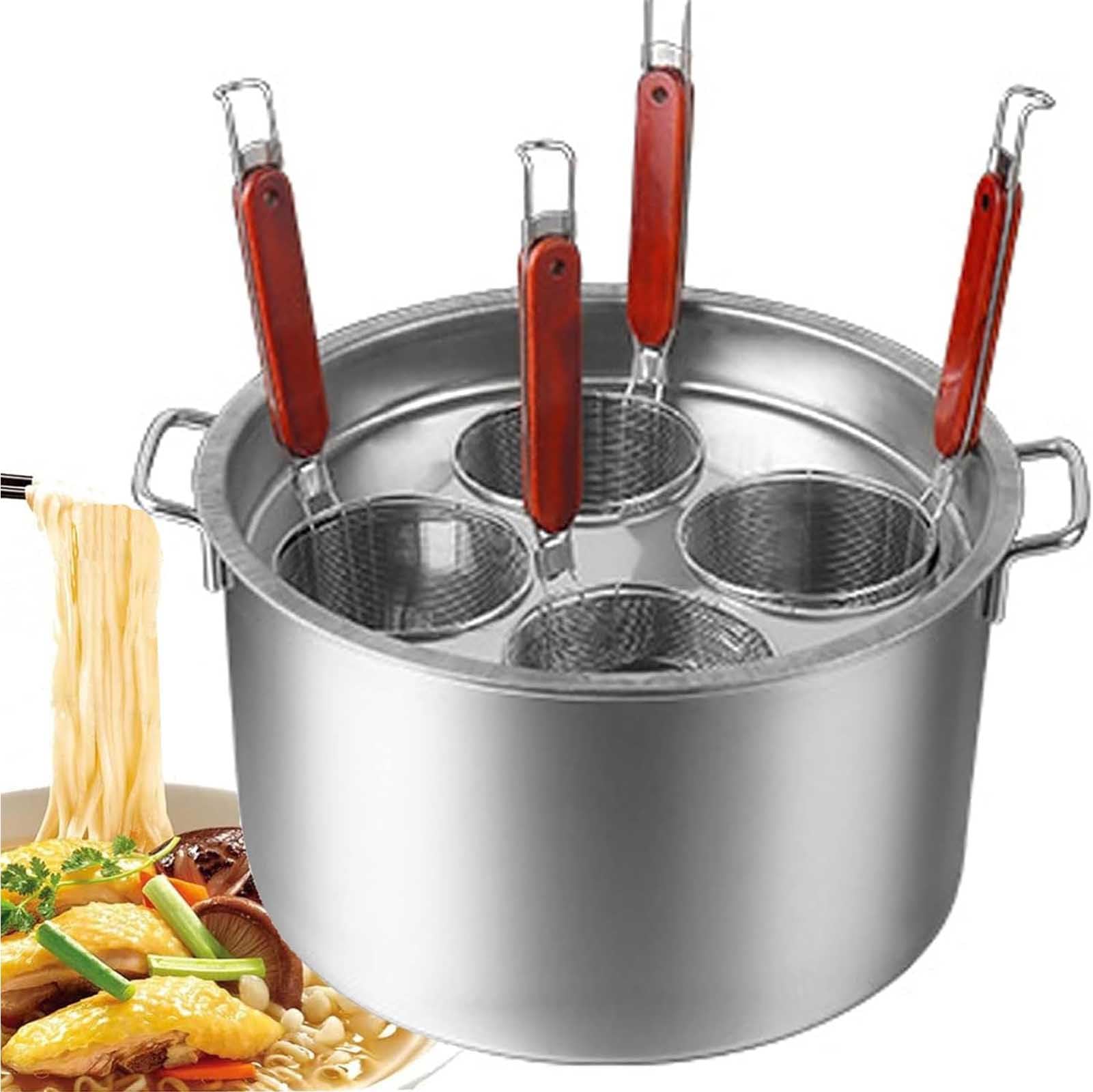 Nudeltopf 3 4 5 6 Löcher Nudelkocher Einsatz Set Löcher Edelstahl Nudelkocher mit Einsatz Sieb Korb Deckel und Teiler für Nudeln Knödel Pasta für Haus Küche Restaurant,3 Holes