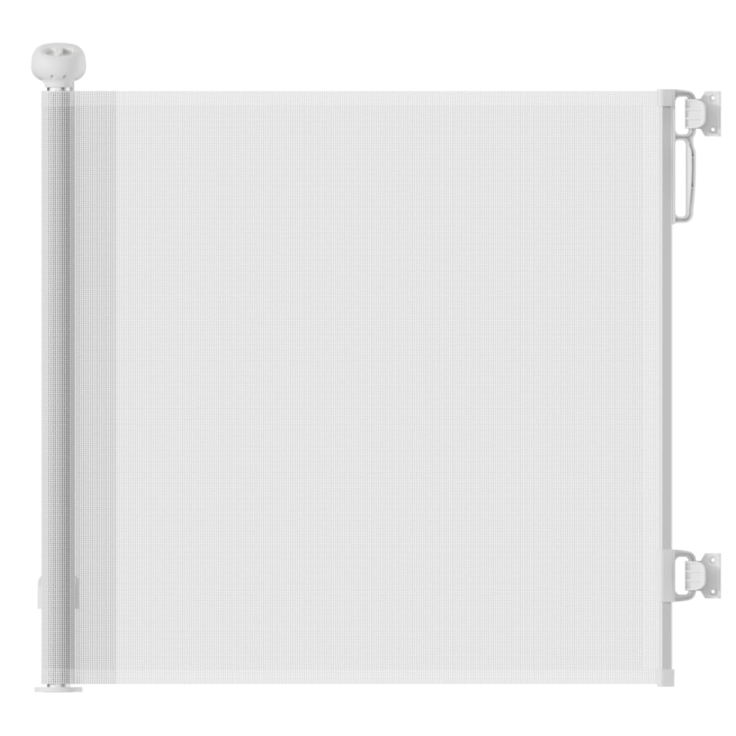 Allyson® Treppenschutzgitter Ausziehbar, Türschutzgitter bis 140 cm Treppengitter für Kinder & Haustiere, Kinderschutzgitter 84 cm Höhe, Haustierschutzgitter Einziehbar, Verstellbar & Stabil – Weiß