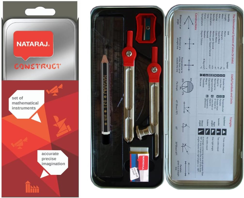 Nataraj Regular Geometry Compass Box Mathematical Instrument Set