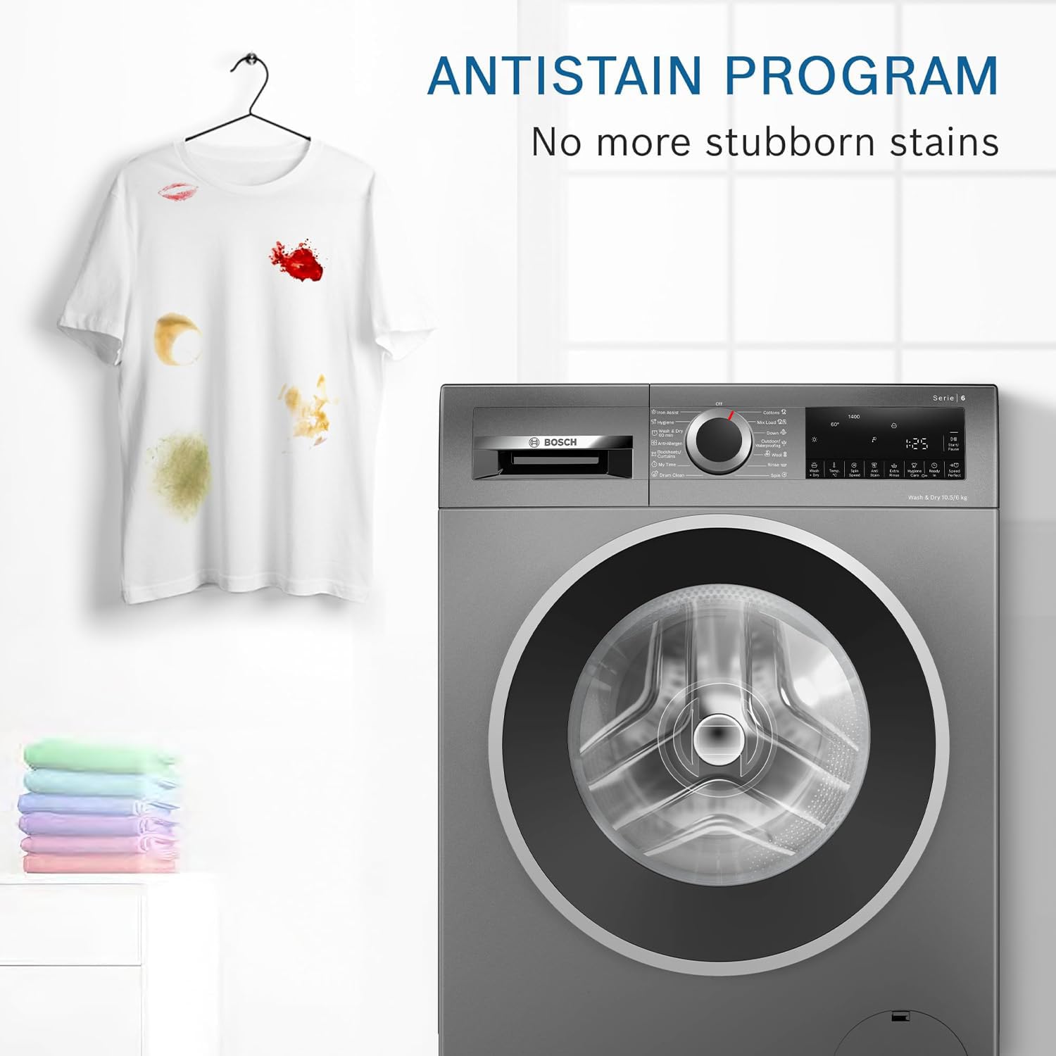 Interior of the Bosch WNA2E4UCIN Washer Dryer drum